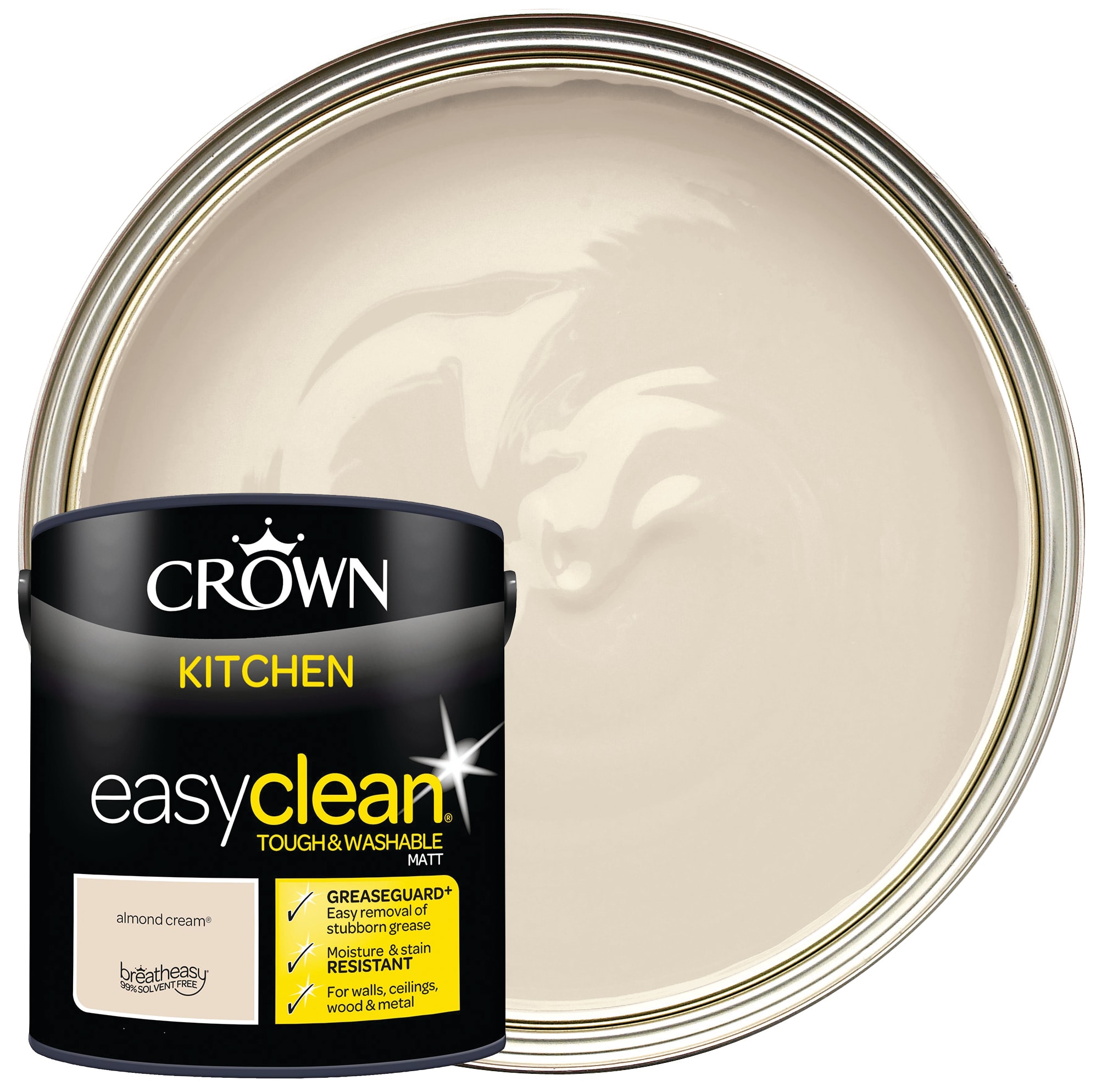 Crown Easyclean Matt Emulsion Kitchen Paint - Almond