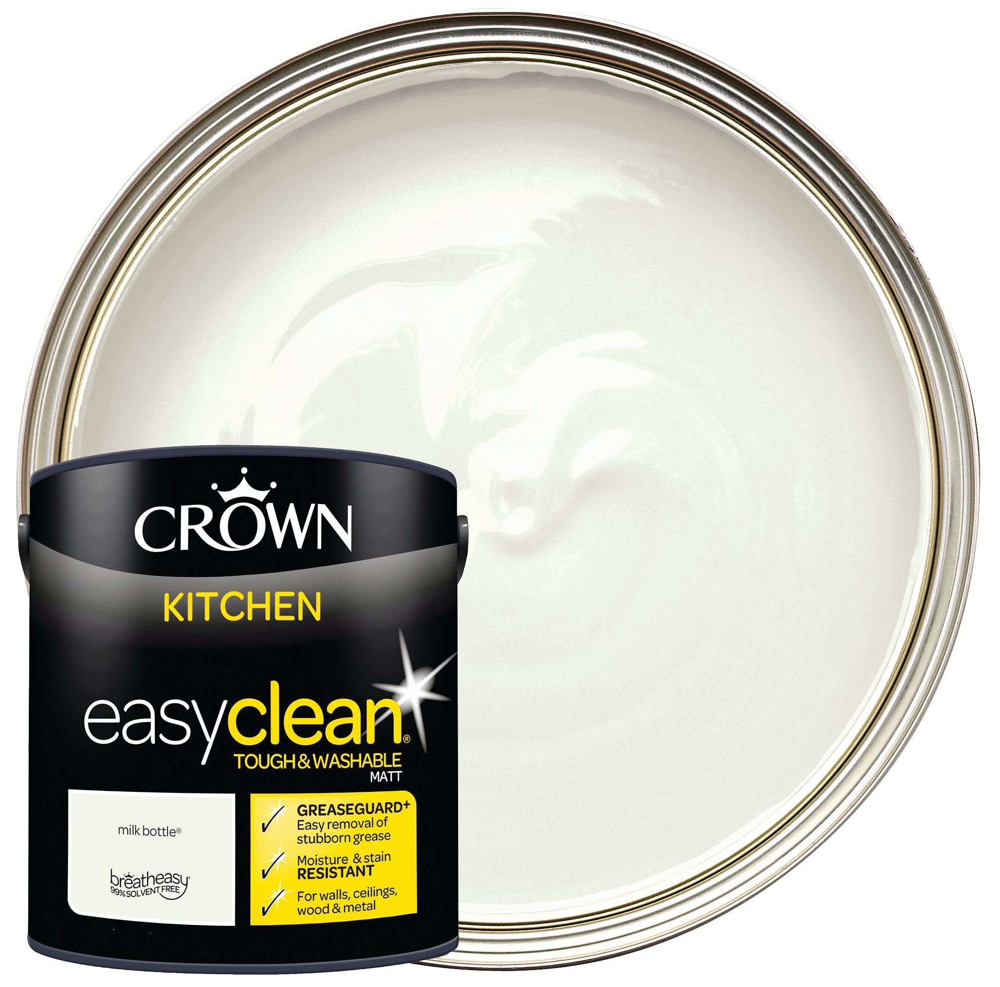 Crown Easyclean Matt Emulsion Kitchen Paint - Milk