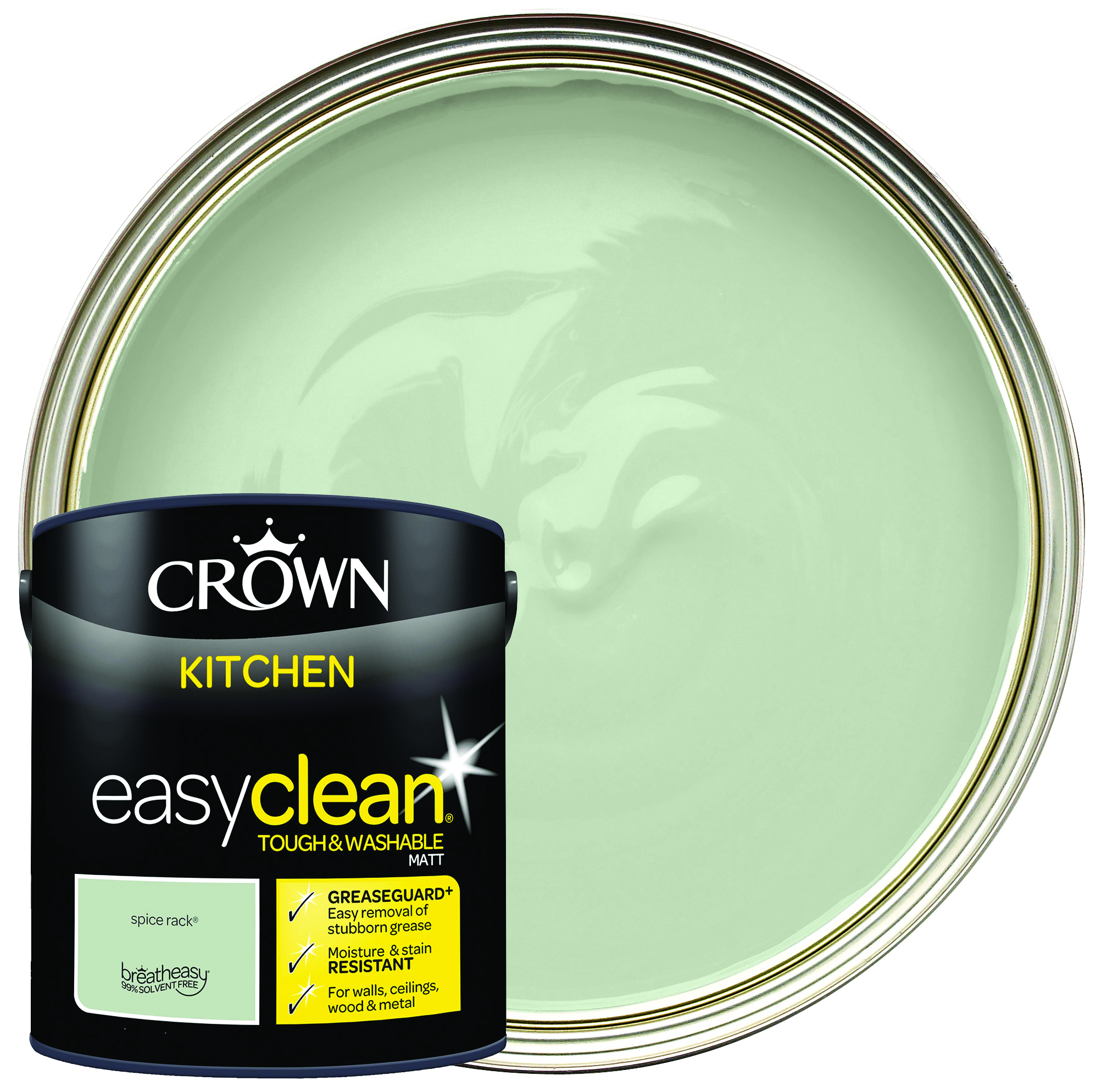 Image of Crown Easyclean Matt Emulsion Kitchen Paint - Spice Rack - 2.5L