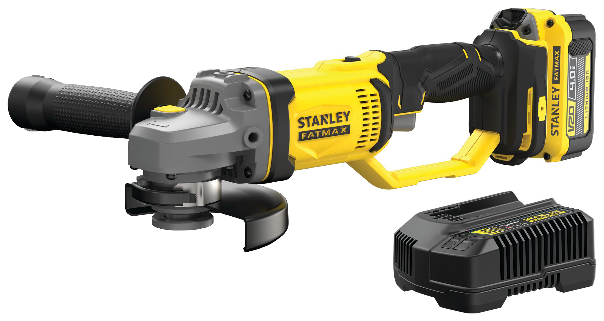 Stanley FatMax V20 SFMCG400m1K-GB 18V 1 x 4.0AH Cordless 125mm Angle Grinder with Kitbox