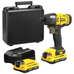 Stanley FatMax V20 SFMCF800D2K-GB 18V 2 x 2.0AH Cordless Brushed Impact Drill Driver with Kitbox