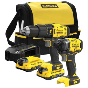 Stanley FatMax V20 SFMCK465D2S-GB 18V 2 x 2.0AH Cordless Combi Drill and Impact Driver Twin Kit