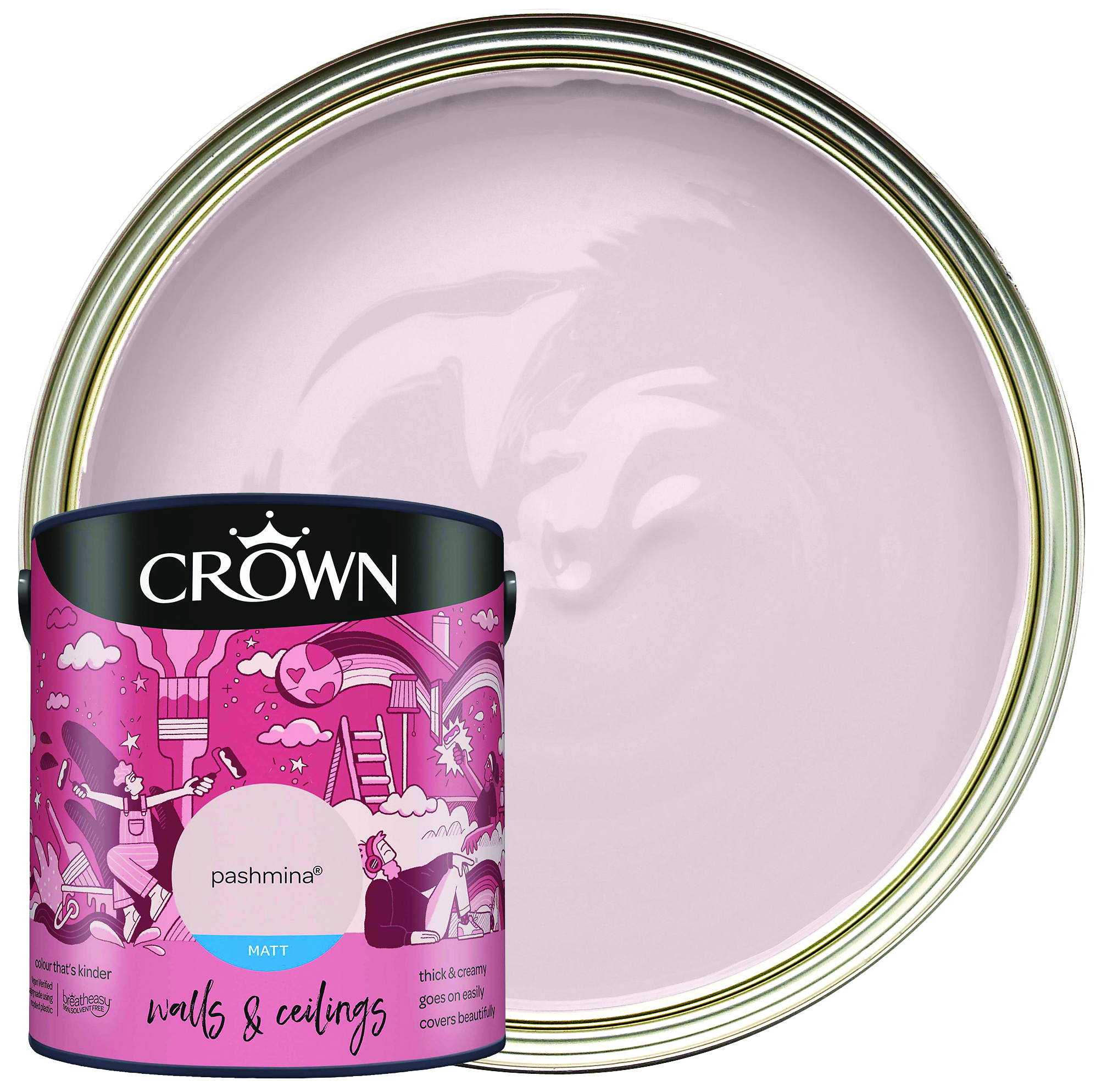 Image of Crown Matt Emulsion Paint - Pashmina - 2.5L