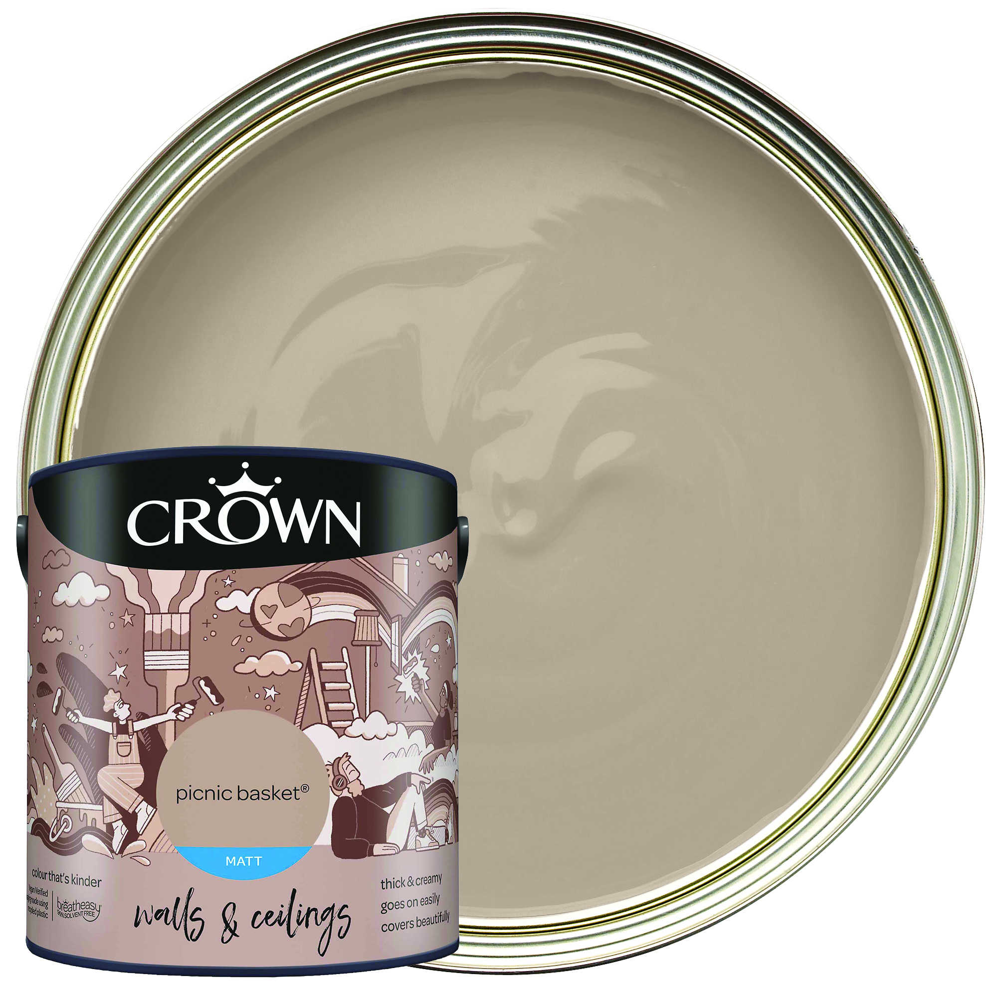 Crown Matt Emulsion Paint - Picnic Basket - 2.5L