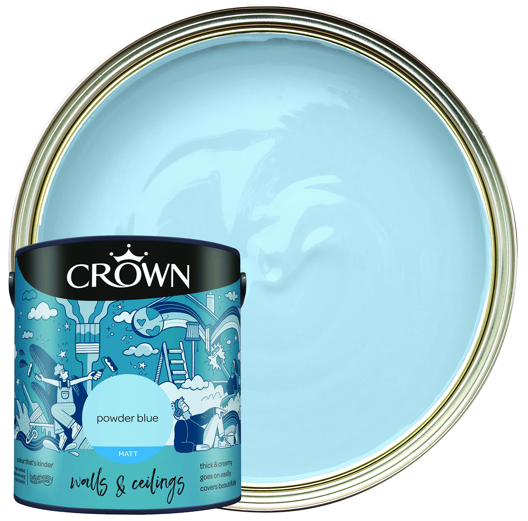 Crown Matt Emulsion Paint - Powder Blue - 2.5L