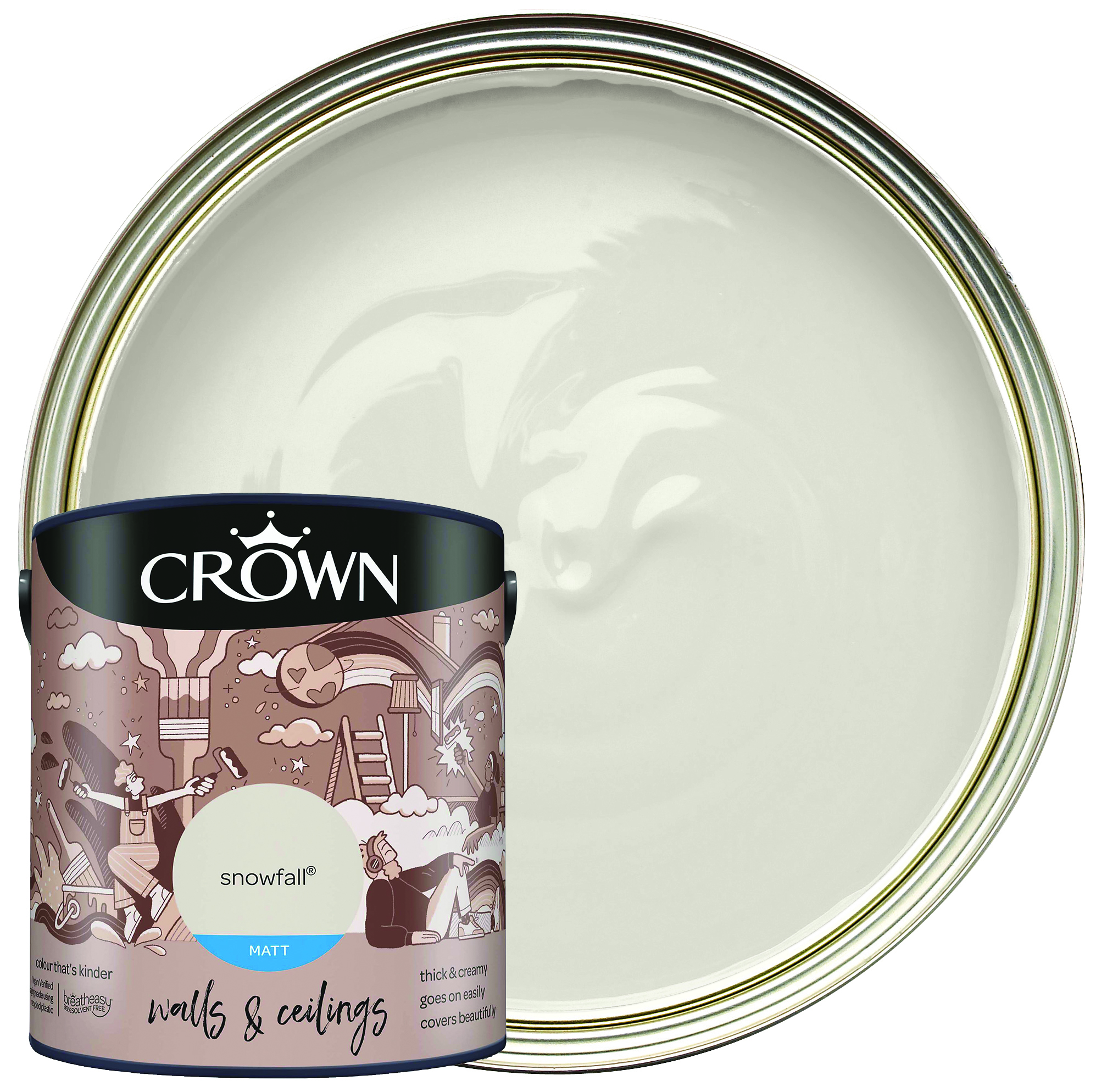 Crown Matt Emulsion Paint - Snowfall - 2.5L