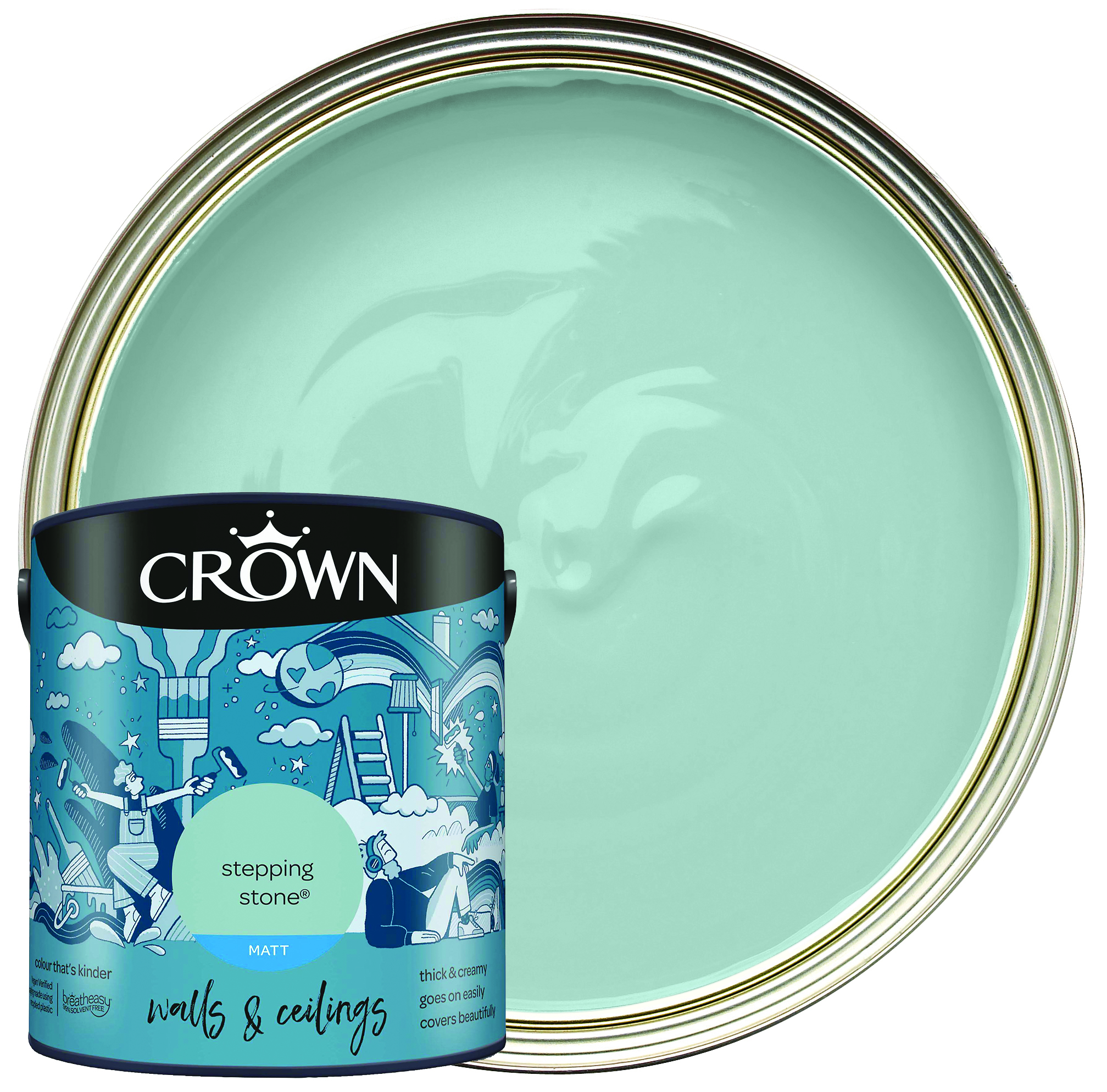 Crown Walls & Ceilings Matt Emulsion Paint Canvas White - 2.5L