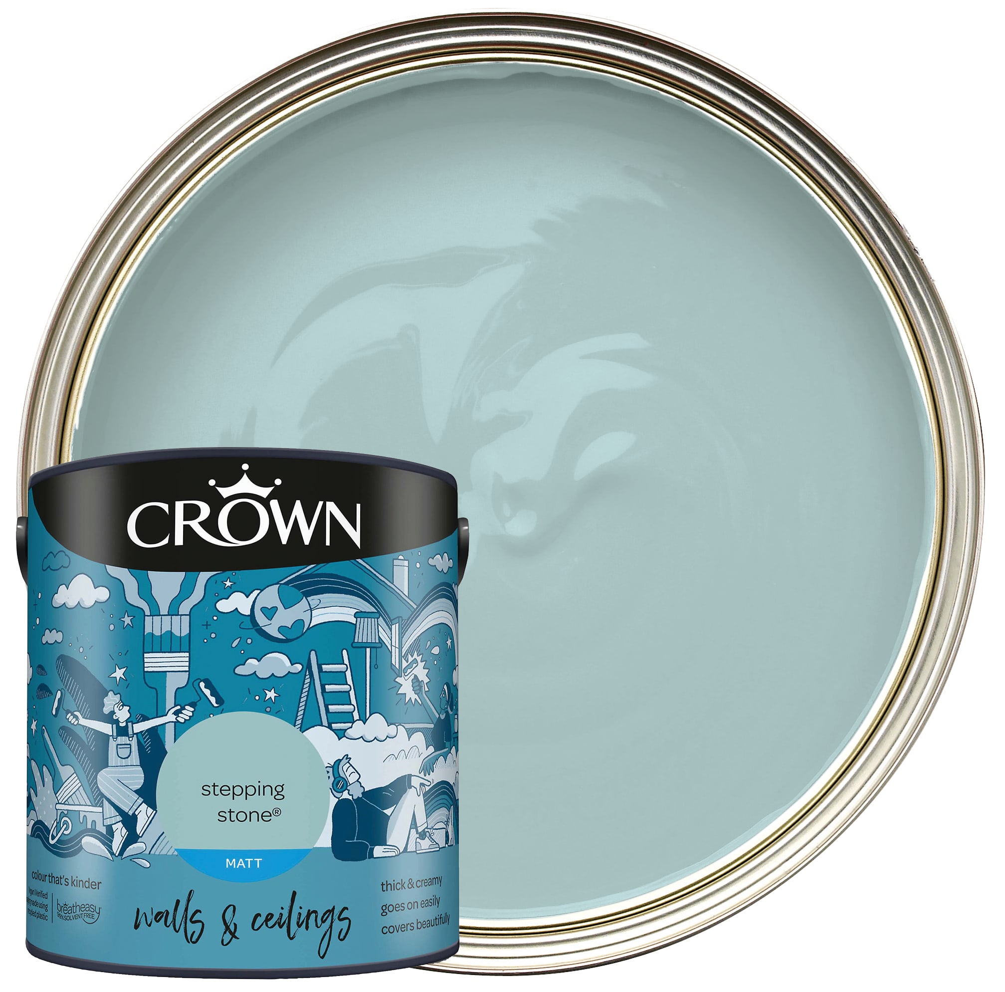 Crown Matt Emulsion Paint - Stepping Stone -
