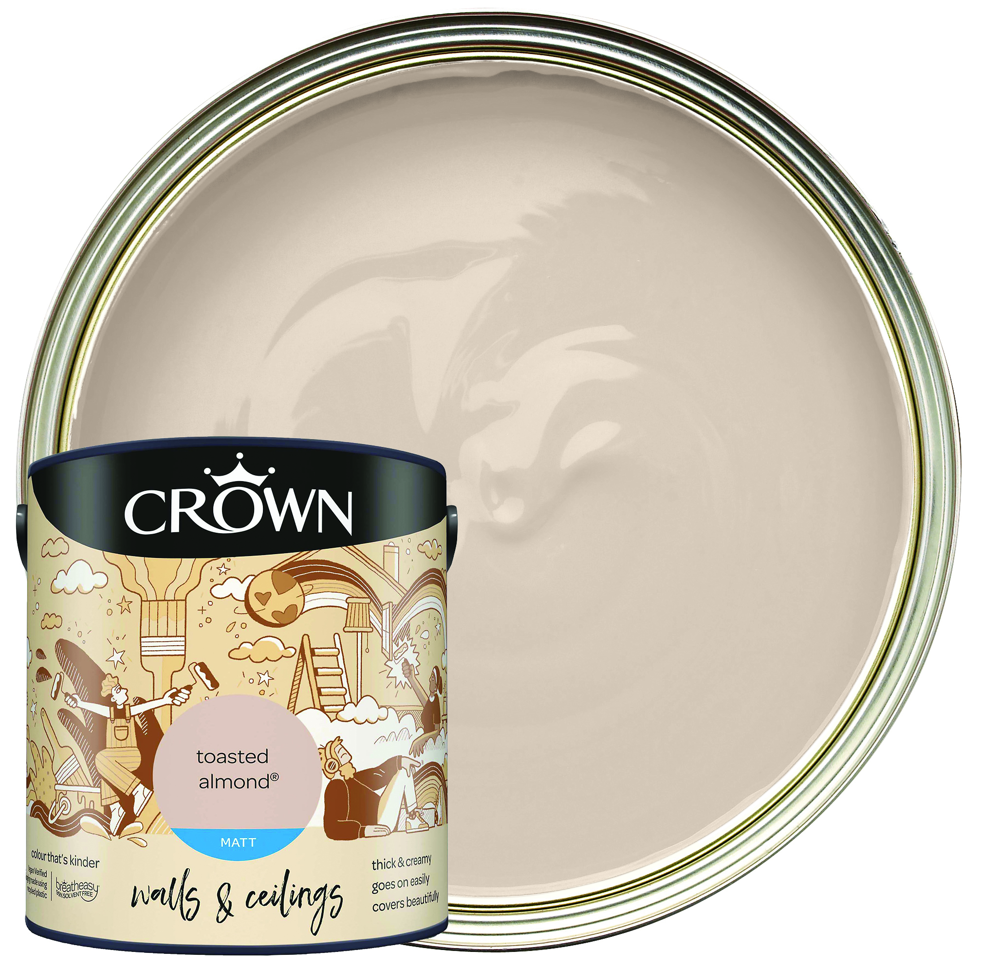 Crown Matt Emulsion Paint - Toasted Almond - 2.5L