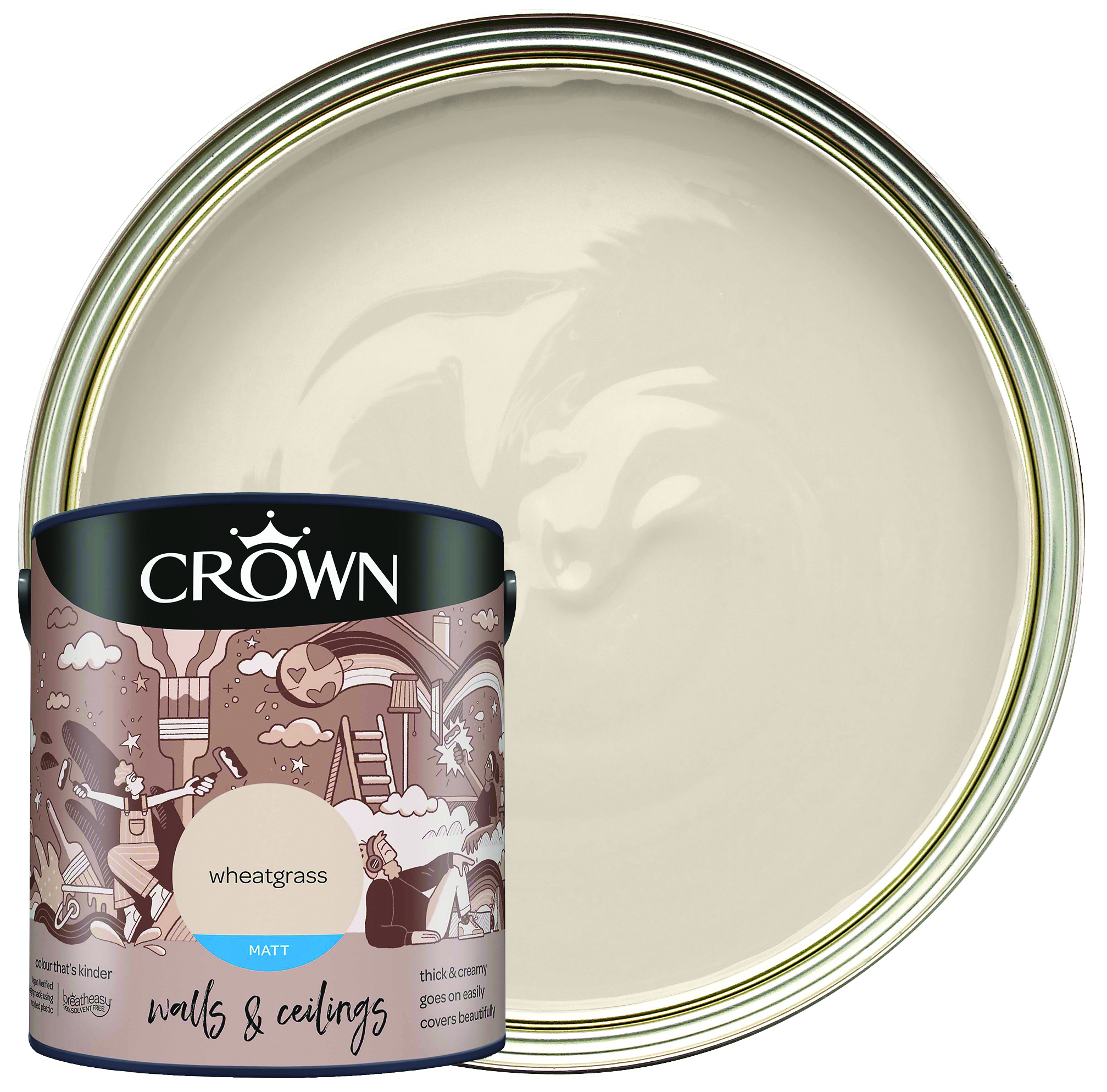 Crown Matt Emulsion Paint - Wheatgrass - 2.5L