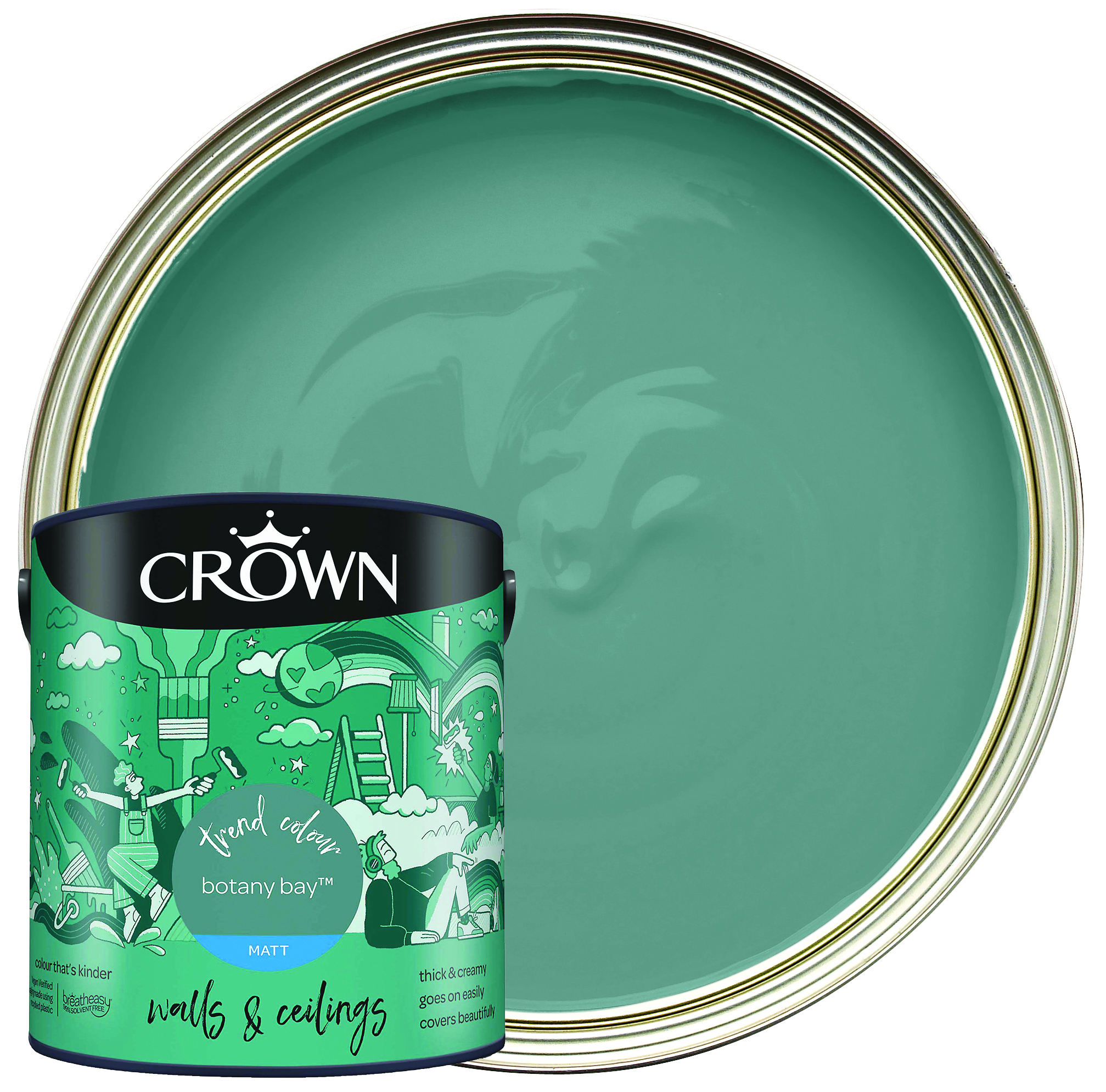 Crown Matt Emulsion Paint - Botany Bay - 2.5L