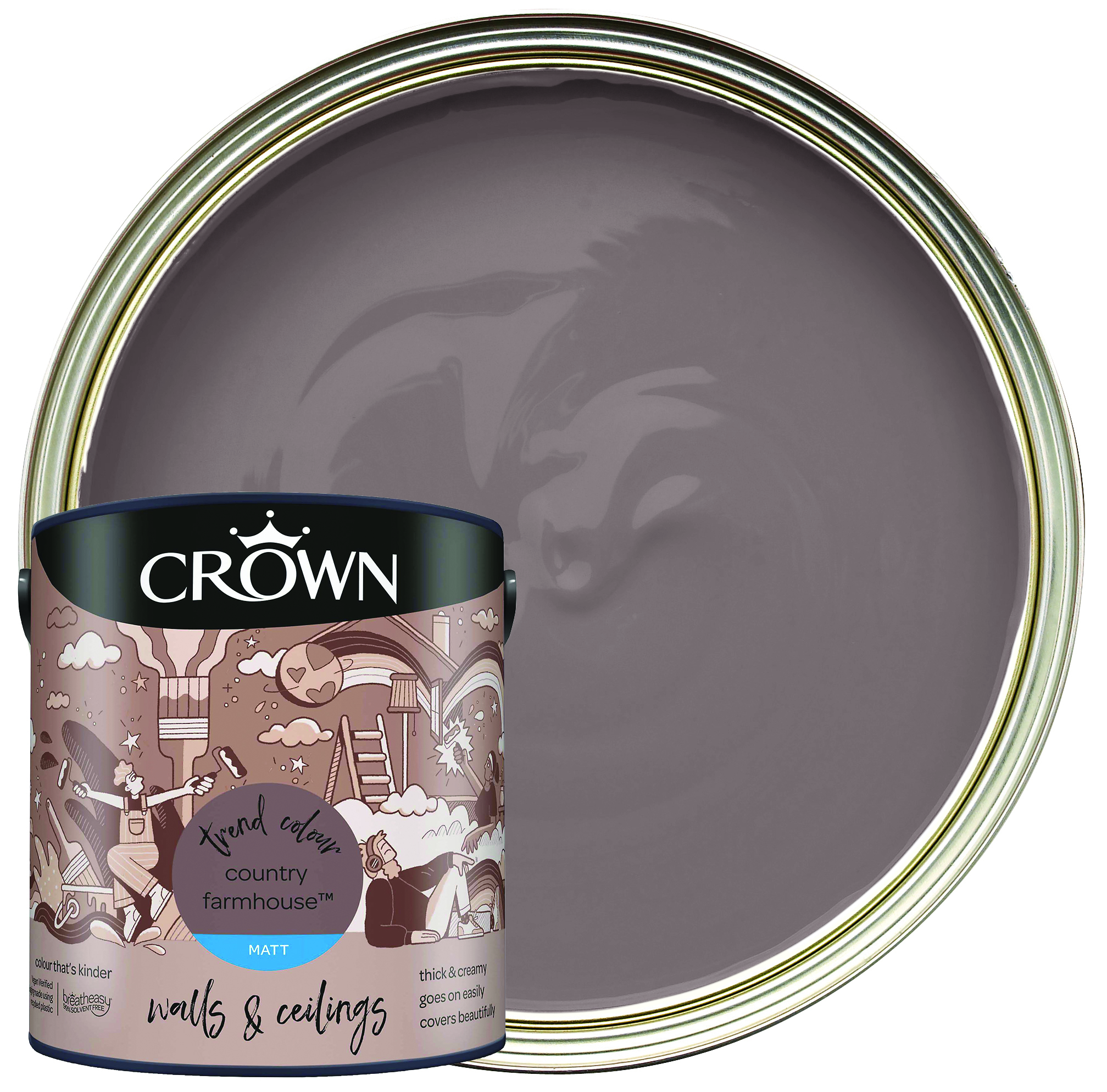 Image of Crown Matt Emulsion Paint - Country Farmhouse - 2.5L