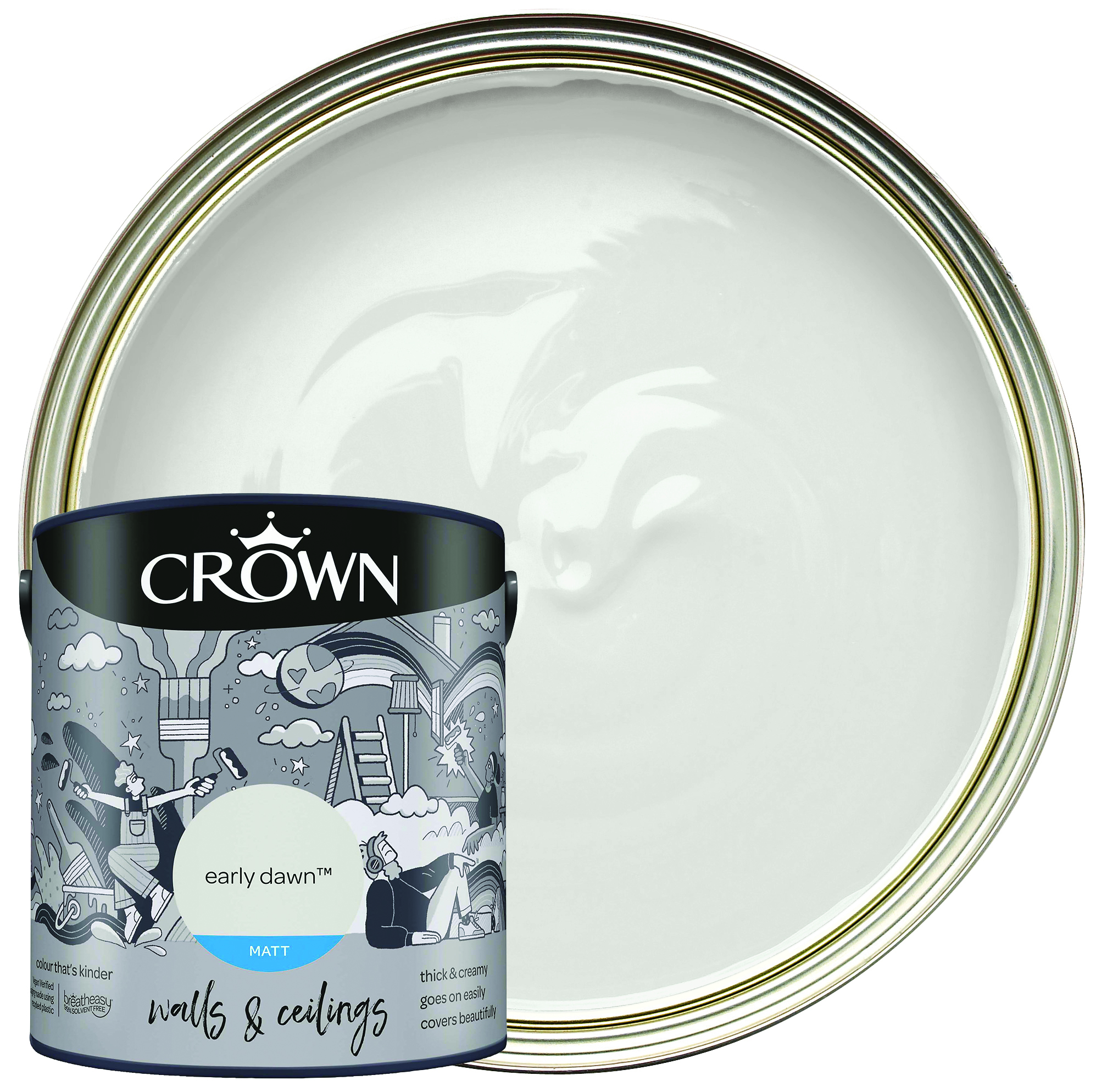 Image of Crown Matt Emulsion Paint - Early Dawn - 2.5L