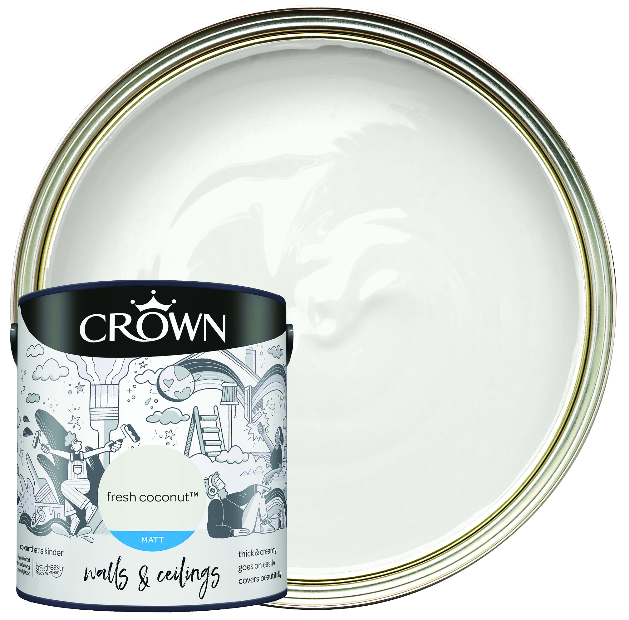 Image of Crown Matt Emulsion Paint - Fresh Coconut - 2.5L