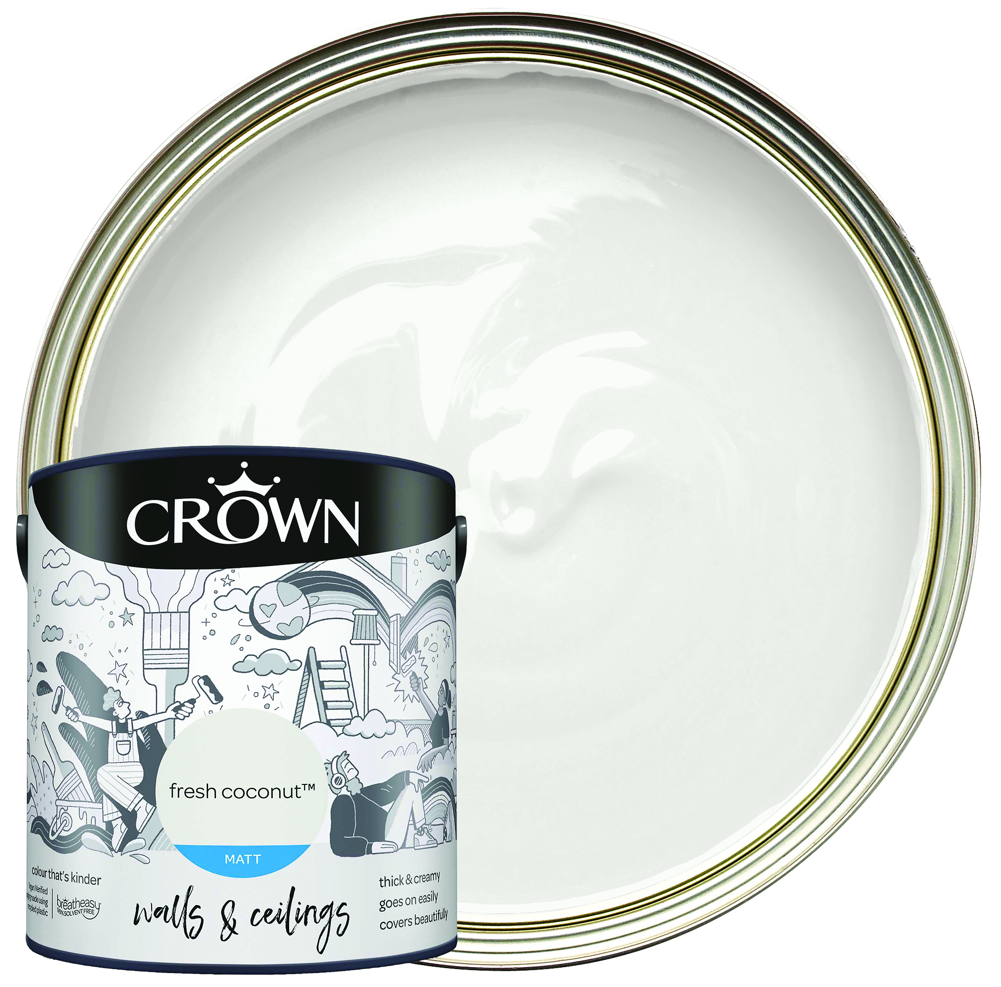 Crown Matt Emulsion Paint - Fresh Coconut - 2.5L