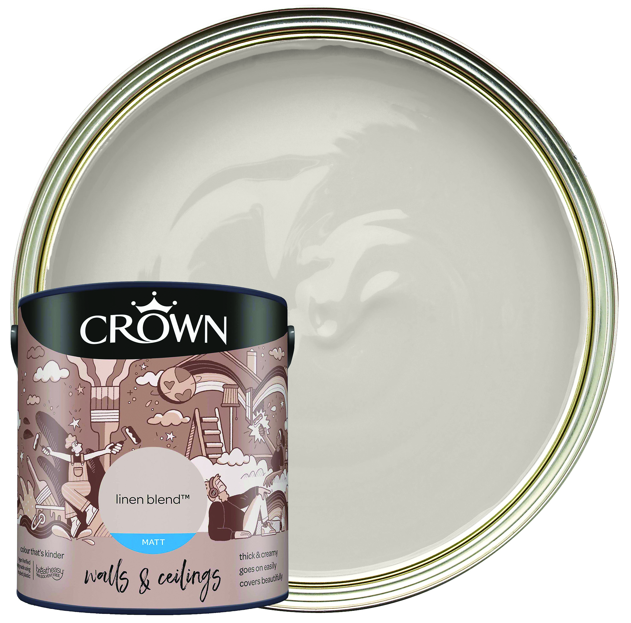 Image of Crown Matt Emulsion Paint - Linen Blend - 2.5L