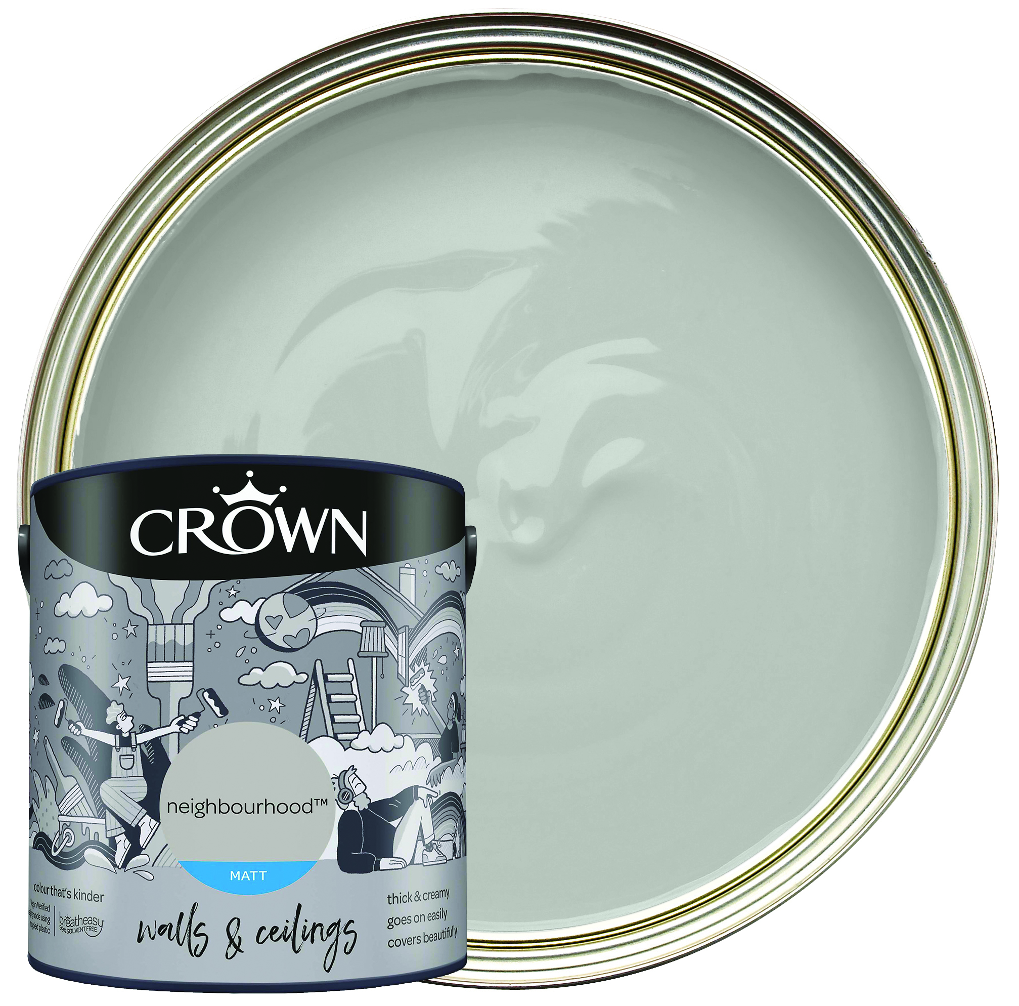 Image of Crown Matt Emulsion Paint - Neighbourhood - 2.5L