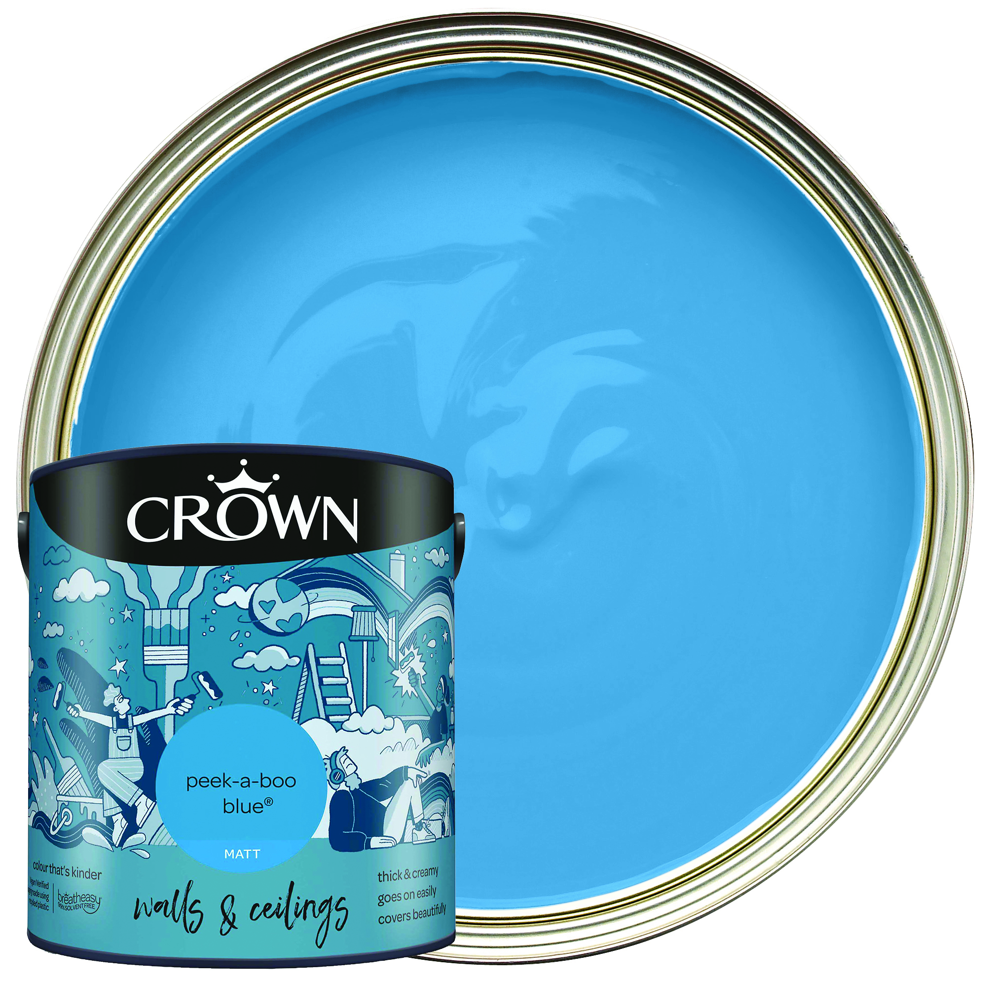 Image of Crown Matt Emulsion Paint - Peek A Boo Blue - 2.5L