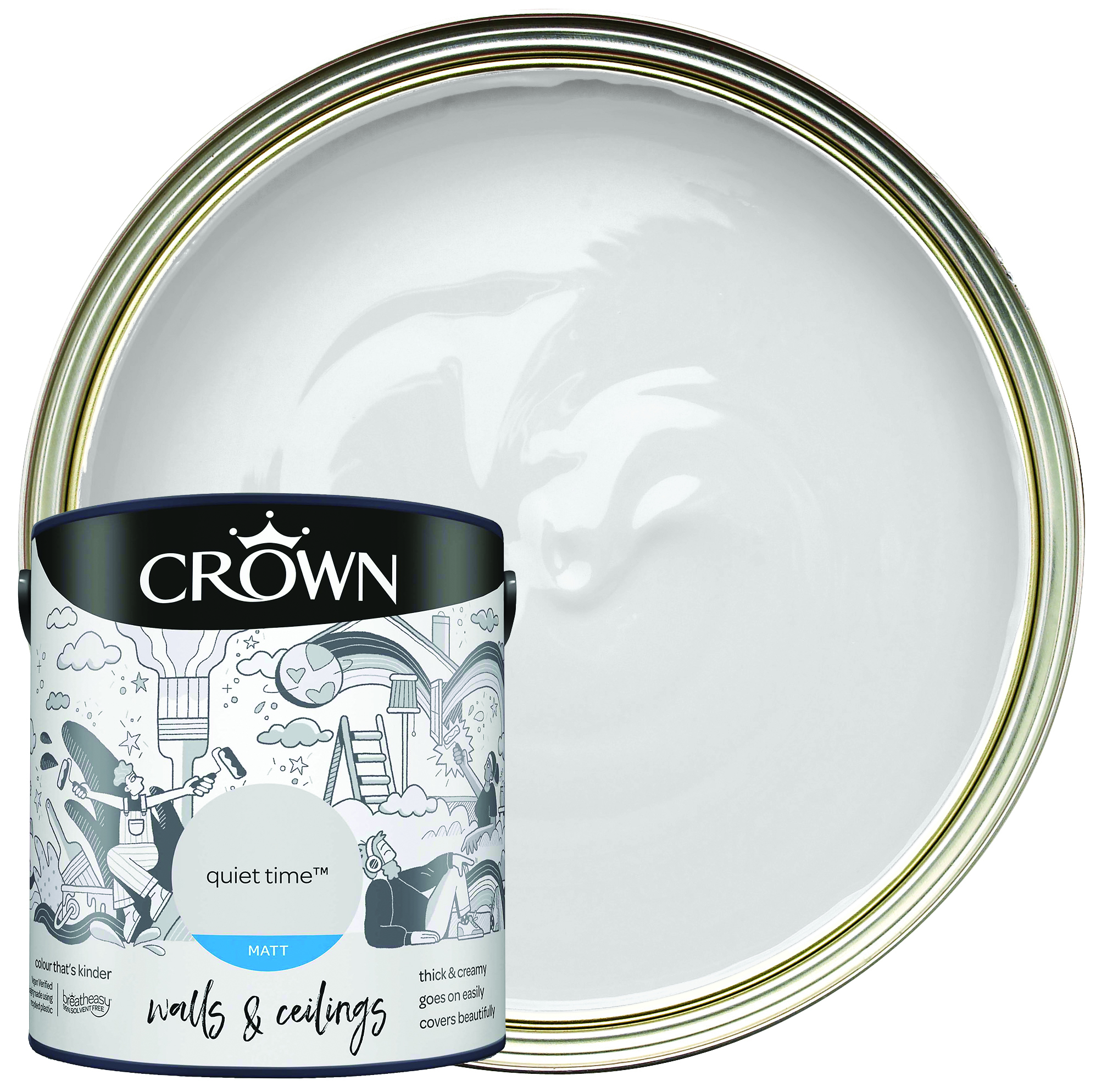 Crown Matt Emulsion Paint - Quiet Time - 2.5L