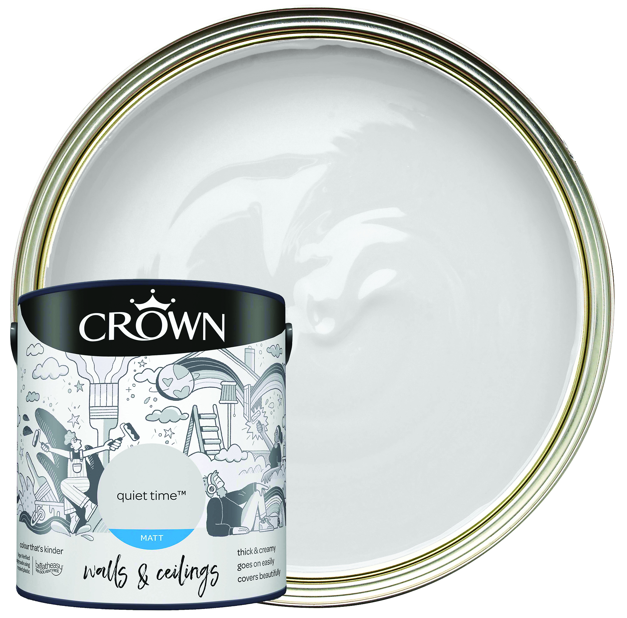 Image of Crown Matt Emulsion Paint - Quiet Time - 2.5L