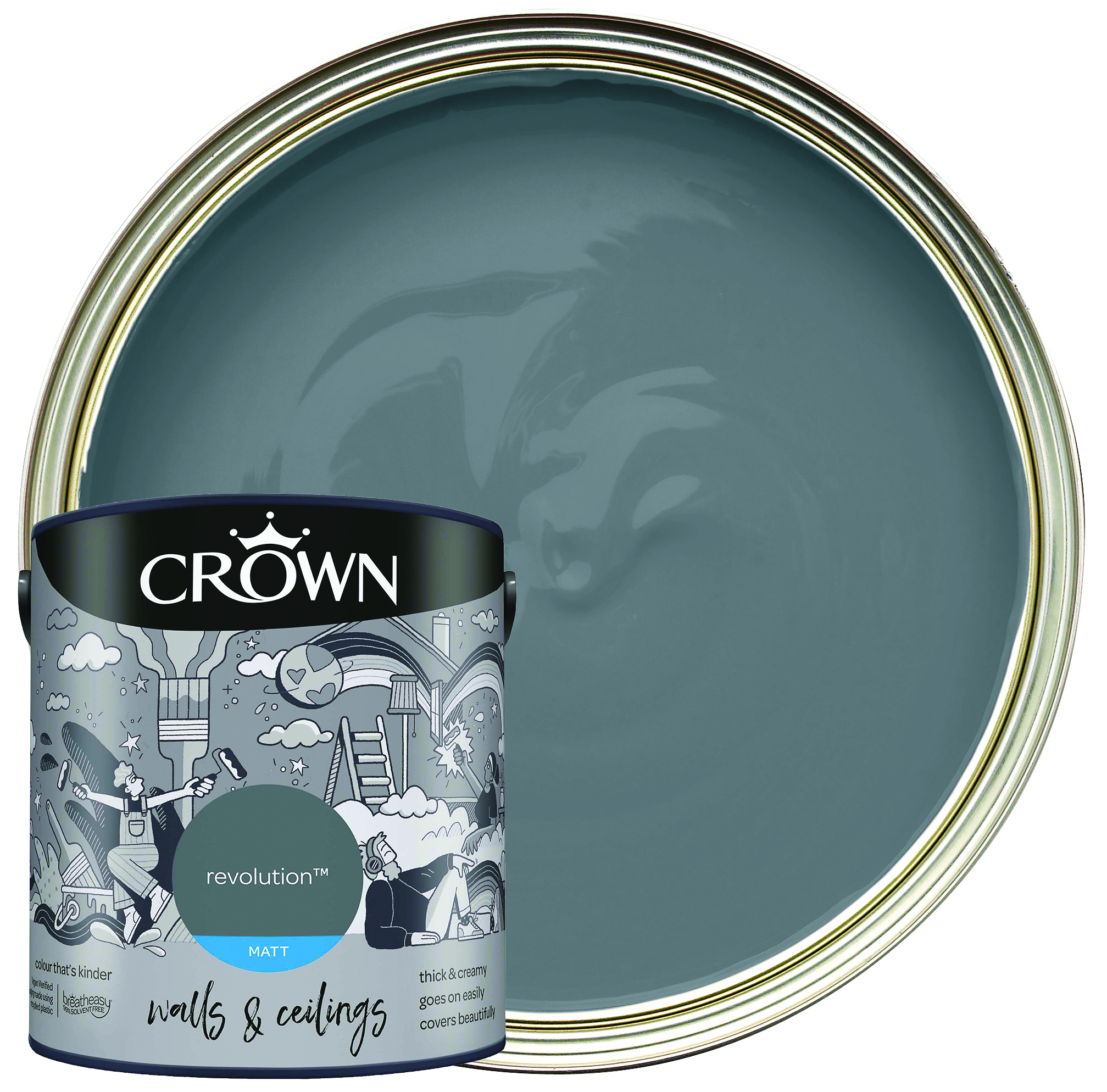 Image of Crown Matt Emulsion Paint - Revolution - 2.5L