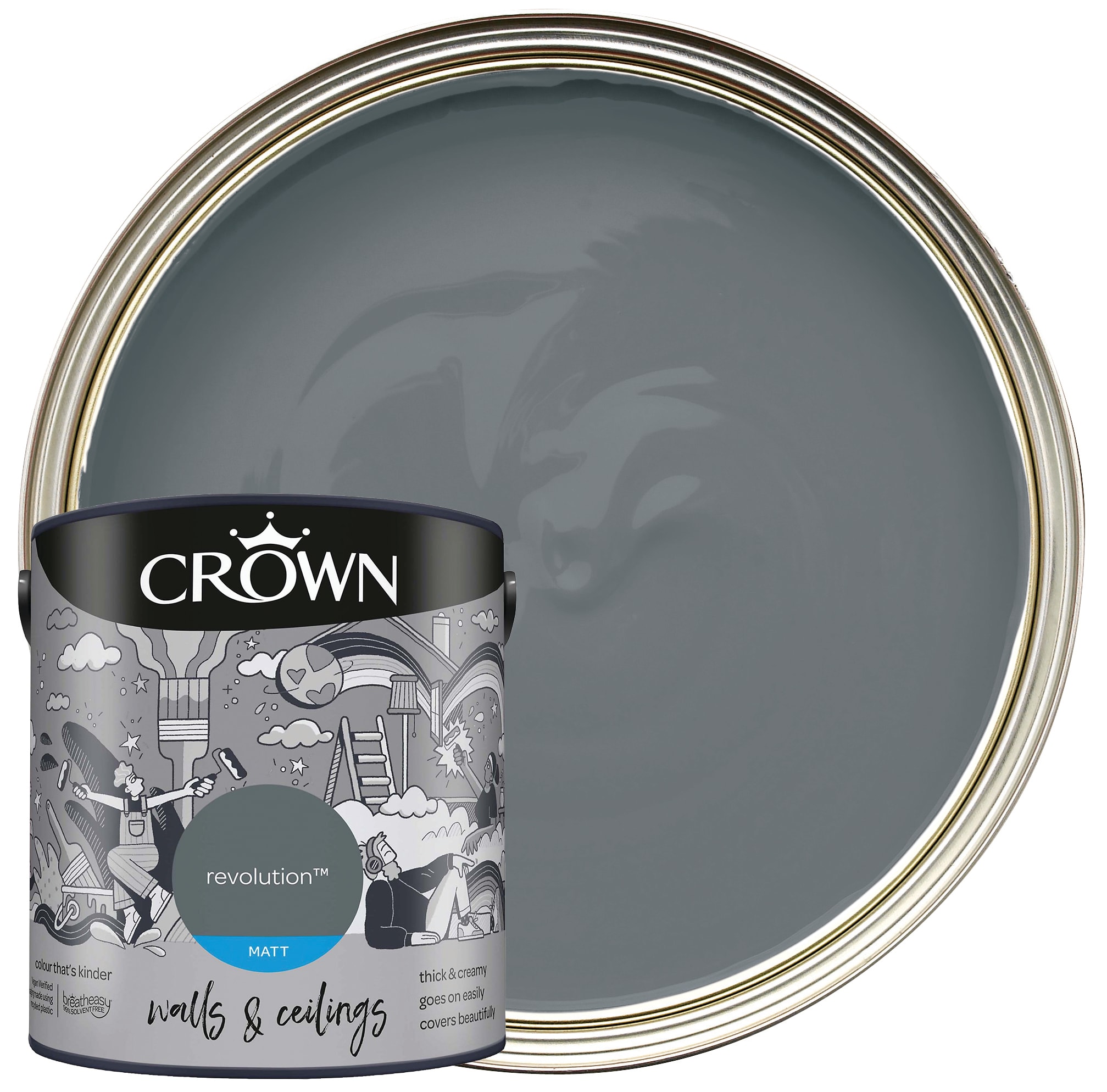 Crown Matt Emulsion Paint Revolution 2.5L Wickes.co.uk