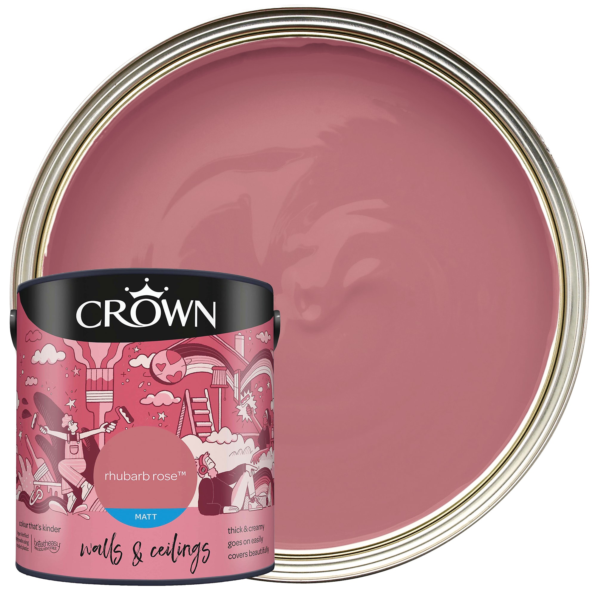 Offer Wickes Crown Matt Emulsion Paint Rhubarb Rose