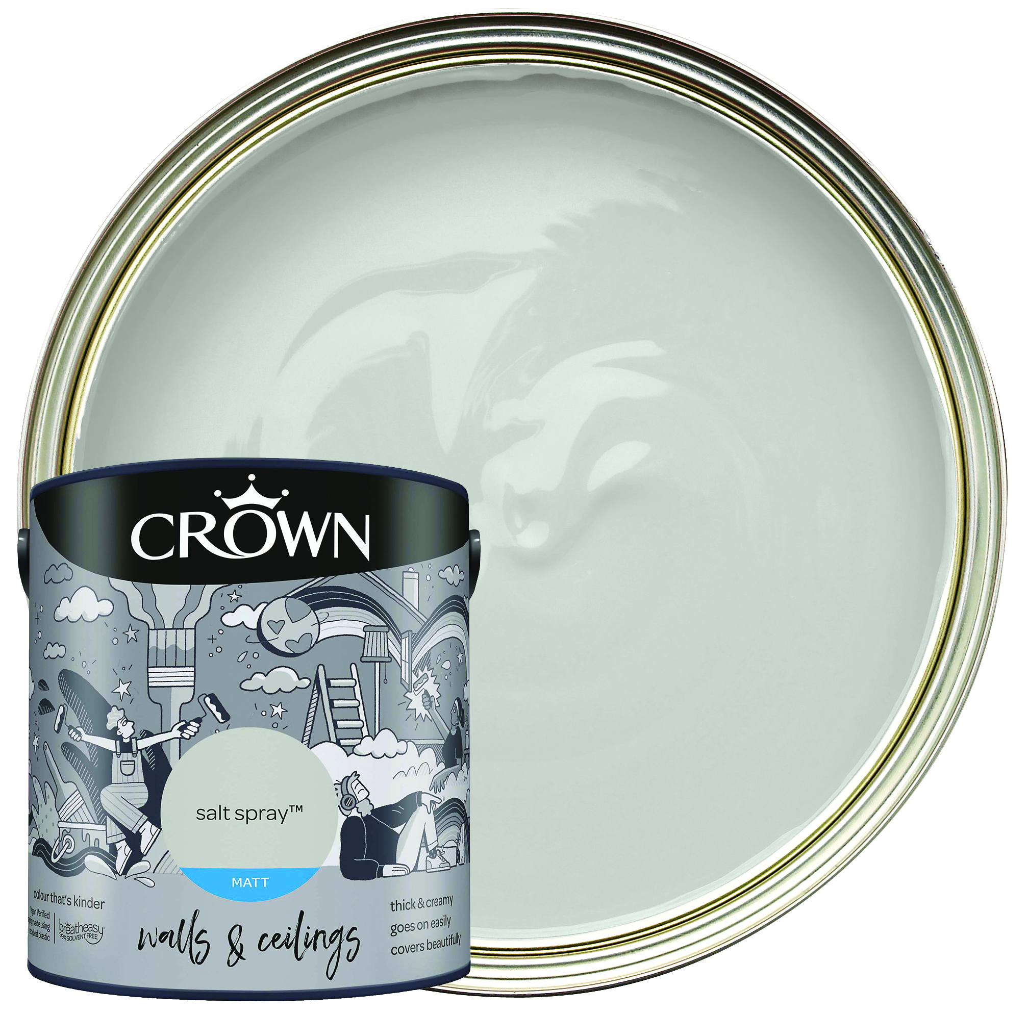 Crown Matt Emulsion Paint - Salt Spray - 2.5L