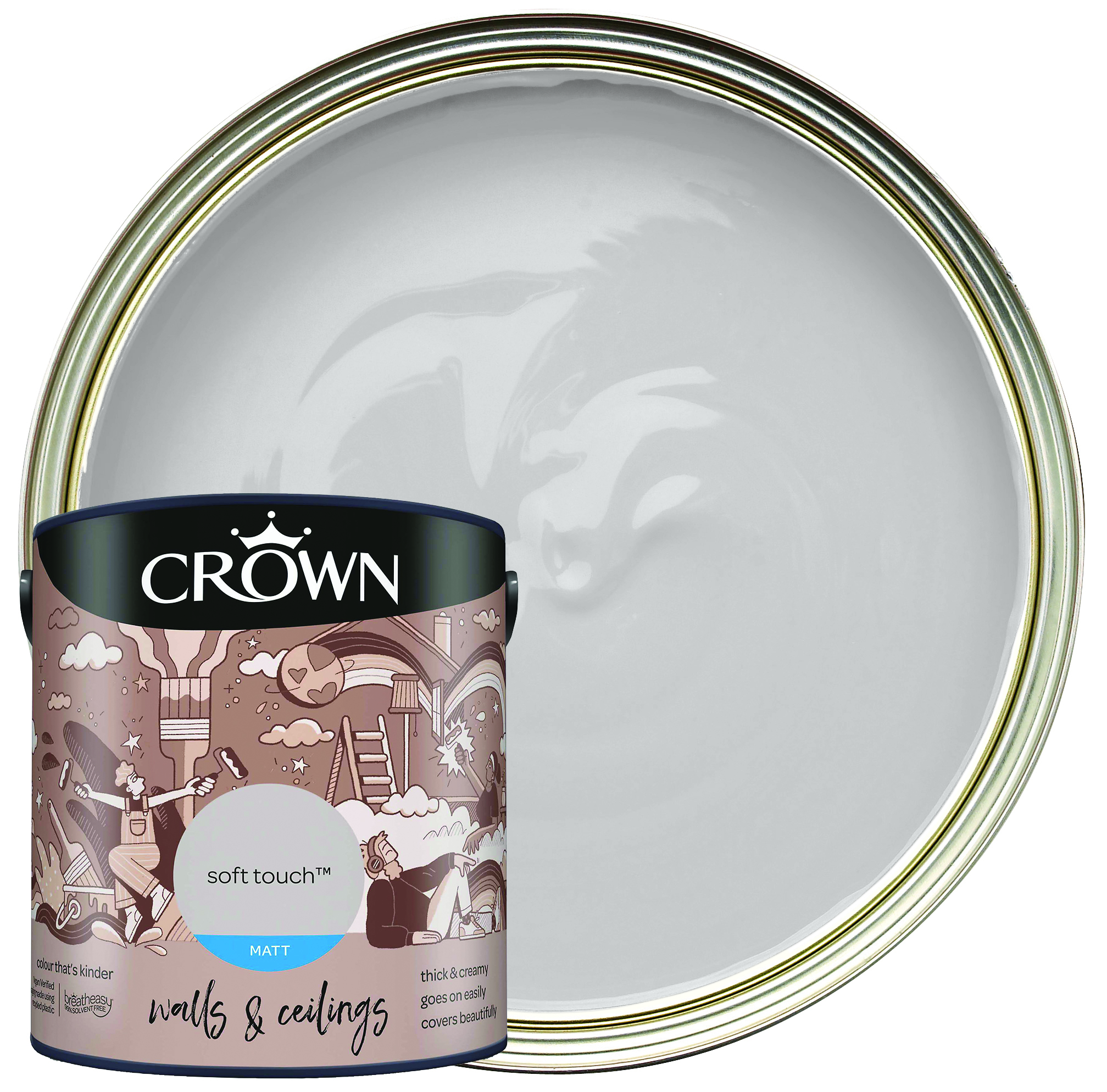 Image of Crown Matt Emulsion Paint - Soft Touch - 2.5L