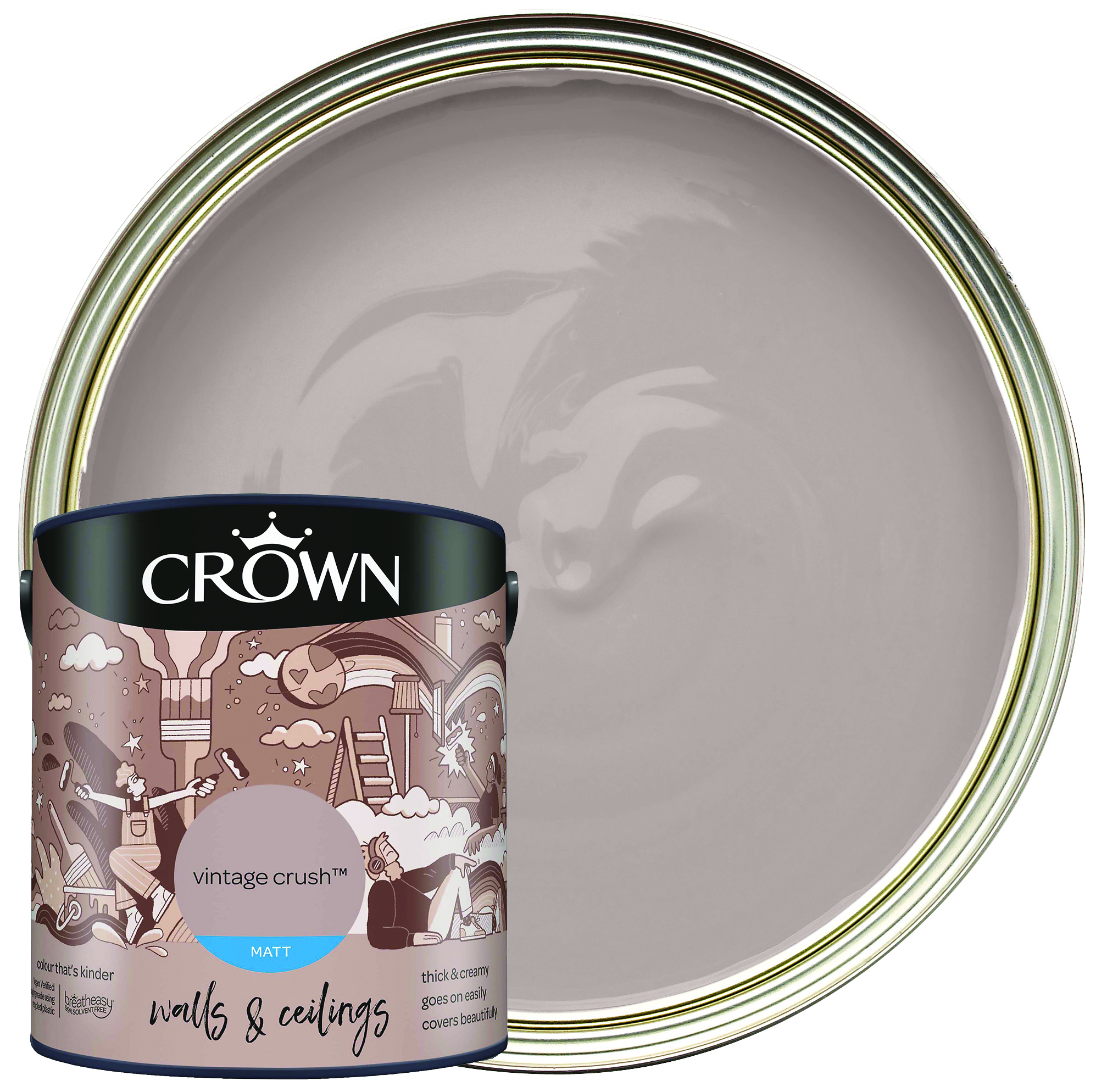 Image of Crown Matt Emulsion Paint - Vintage Crush - 2.5L