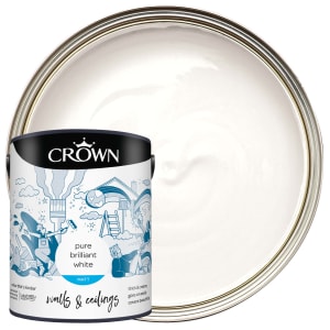 Image of Crown Matt Emulsion Paint - Brilliant White - 5L