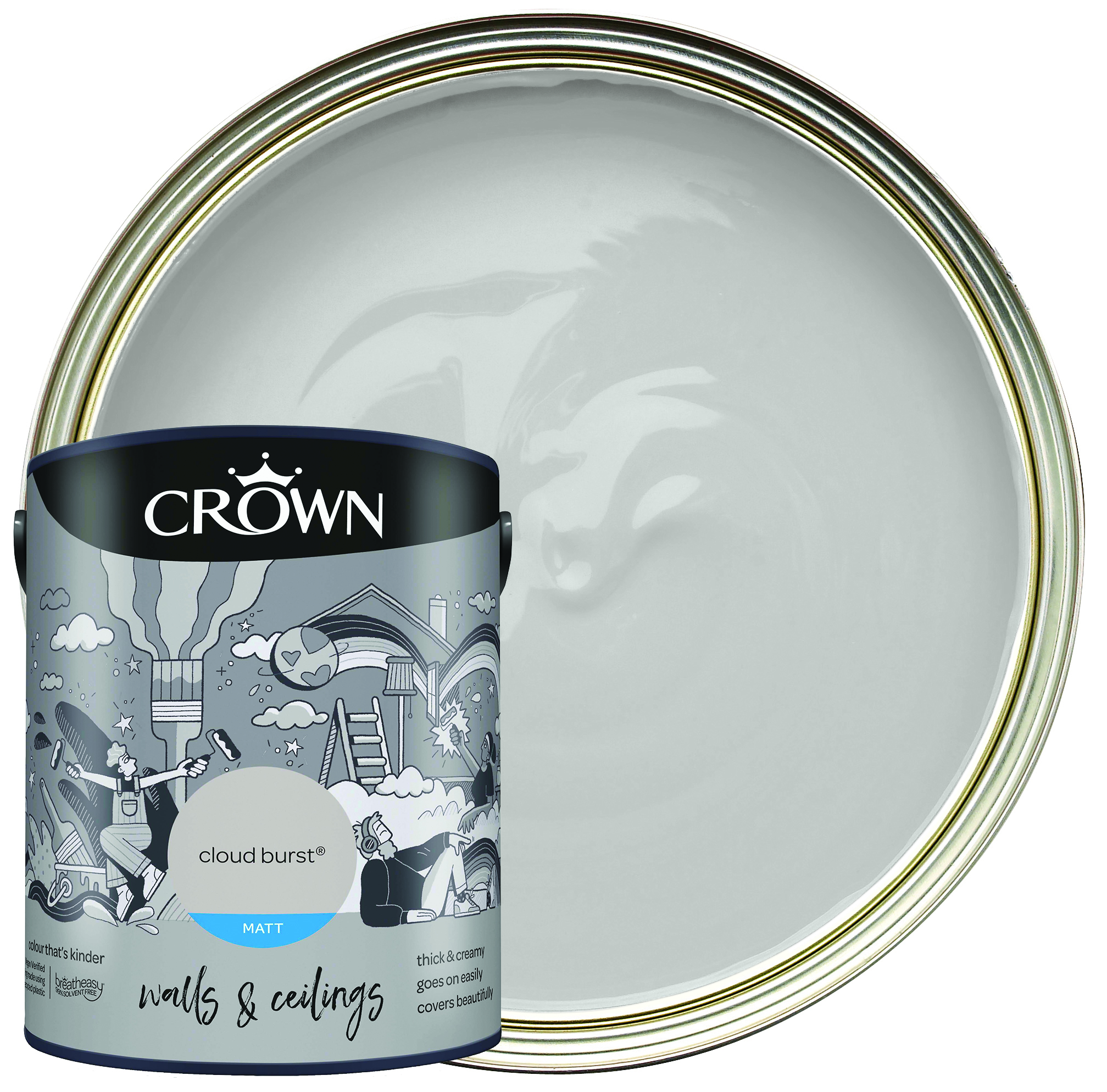 Crown Matt Emulsion Paint - Cloud Burst - 5L