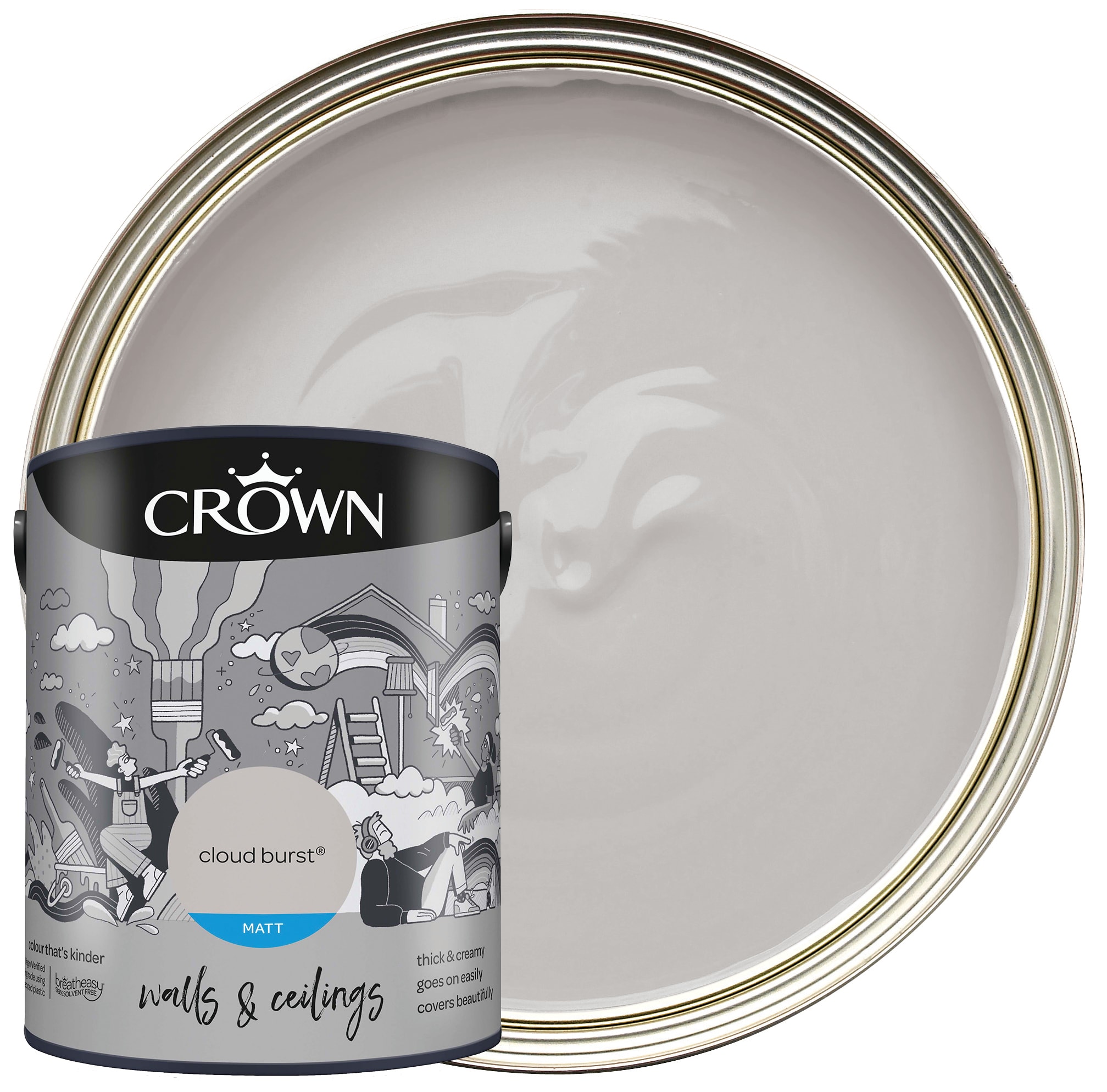 Crown Matt Emulsion Paint - Cloud Burst -