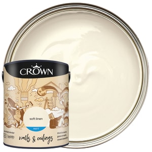 Crown Matt Emulsion Paint - Soft Linen - 5L