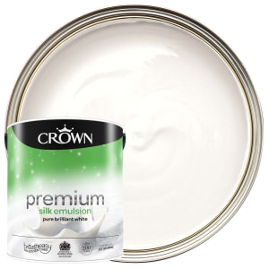 Crown Silk Emulsion Paint - Brilliant White - 2.5L
