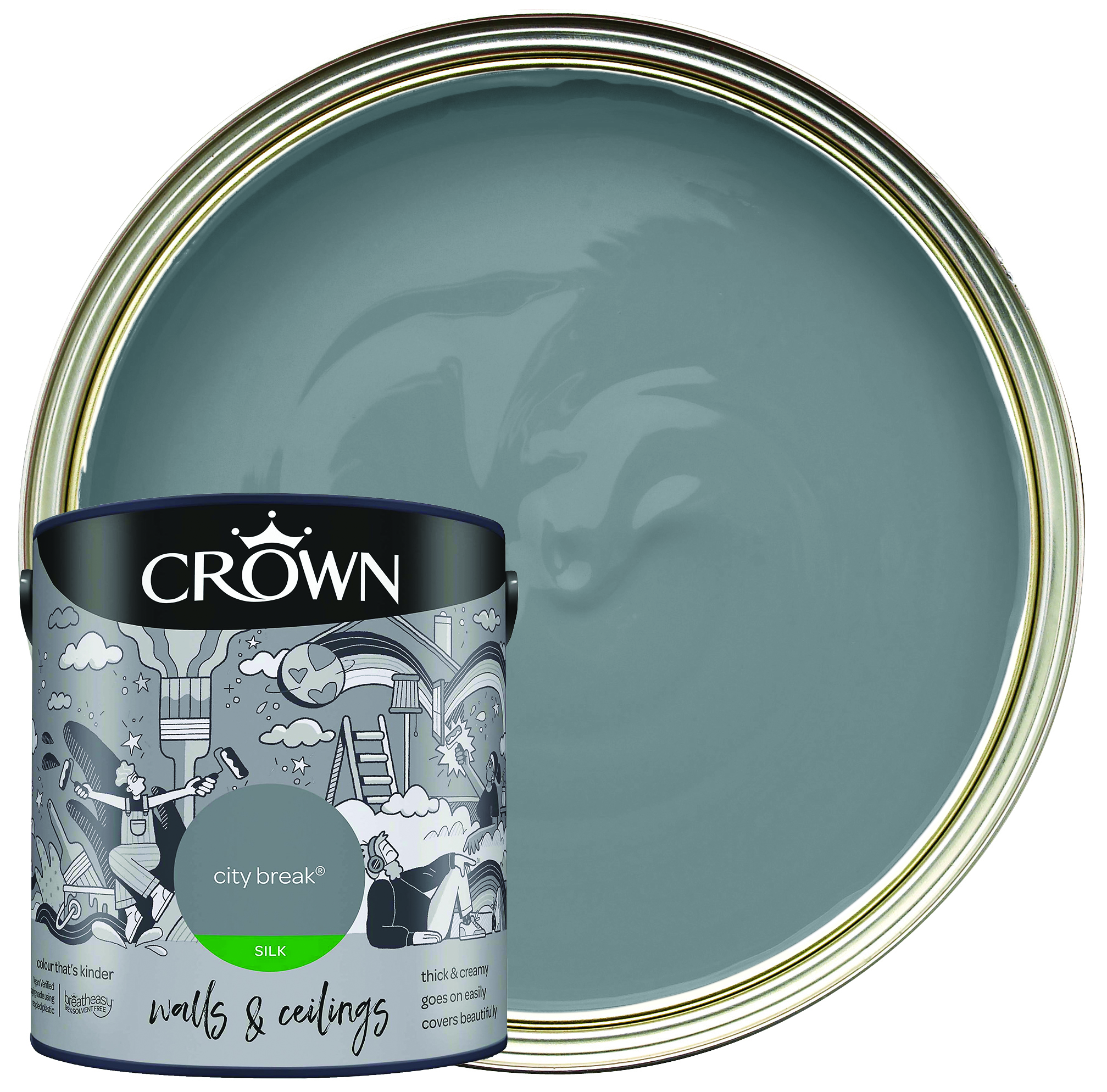 Image of Crown Silk Emulsion Paint - City Break - 2.5L