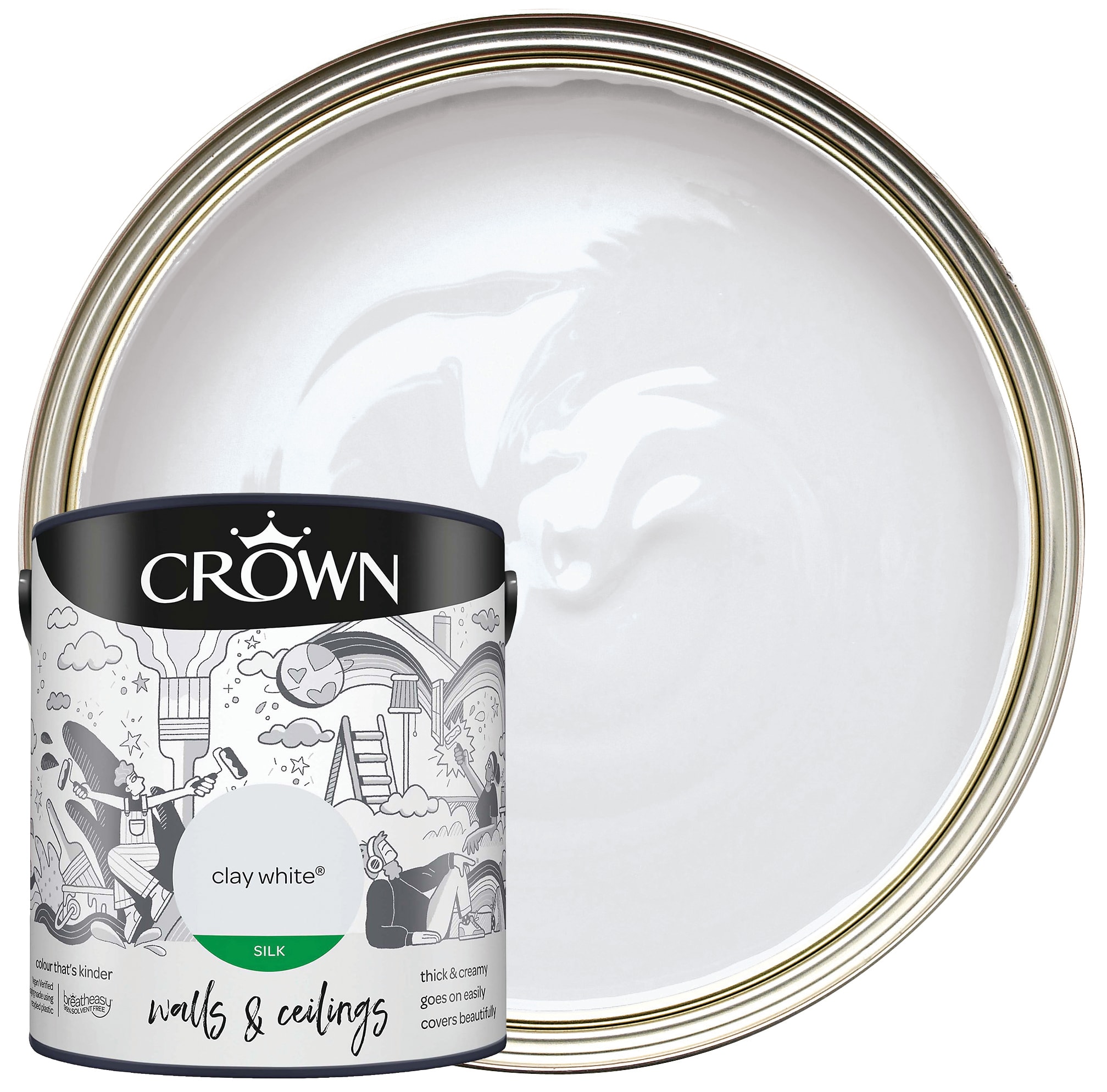 Crown Silk Emulsion Paint - Clay White -