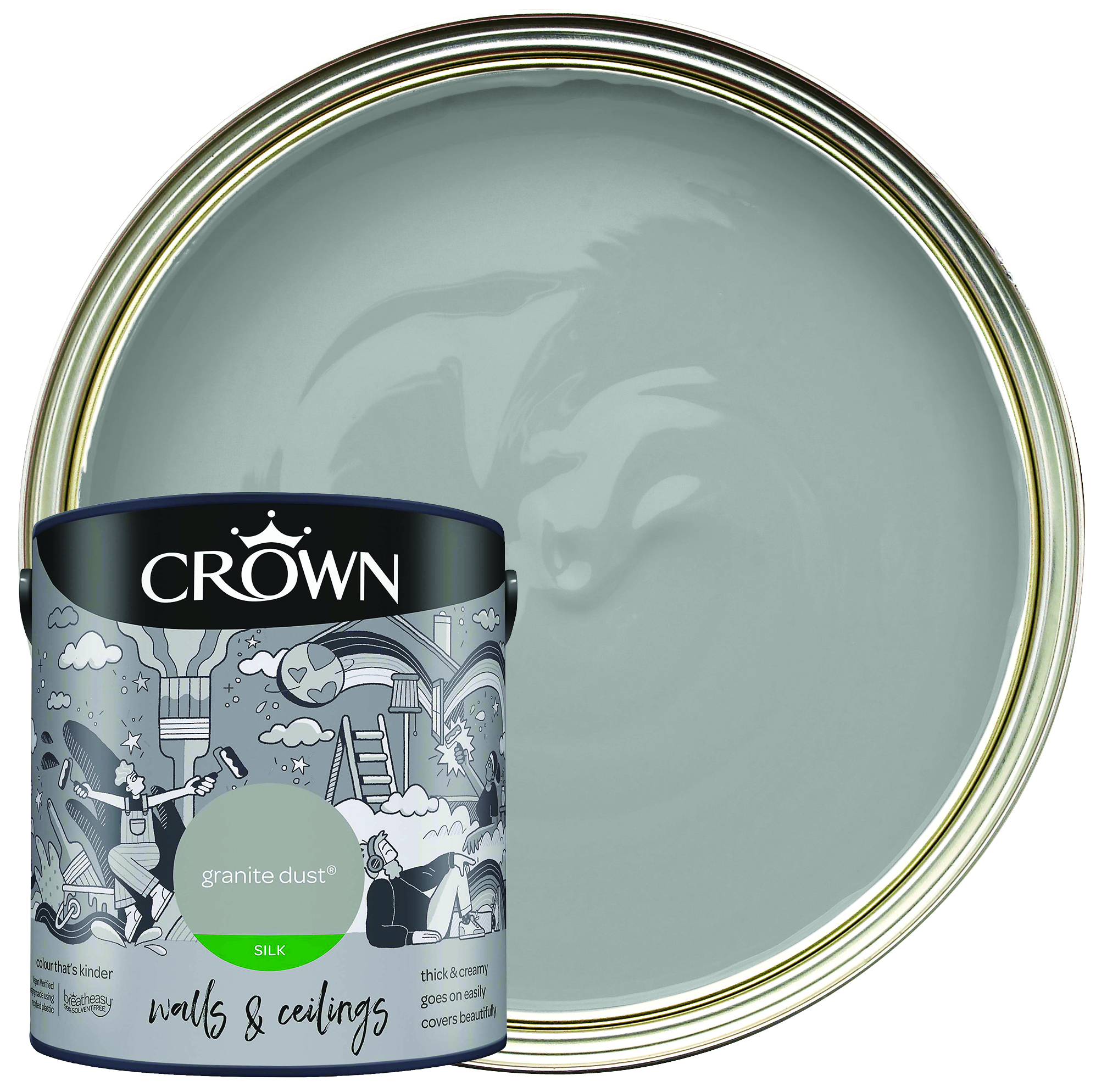 Image of Crown Silk Emulsion Paint - Granite Dust - 2.5L