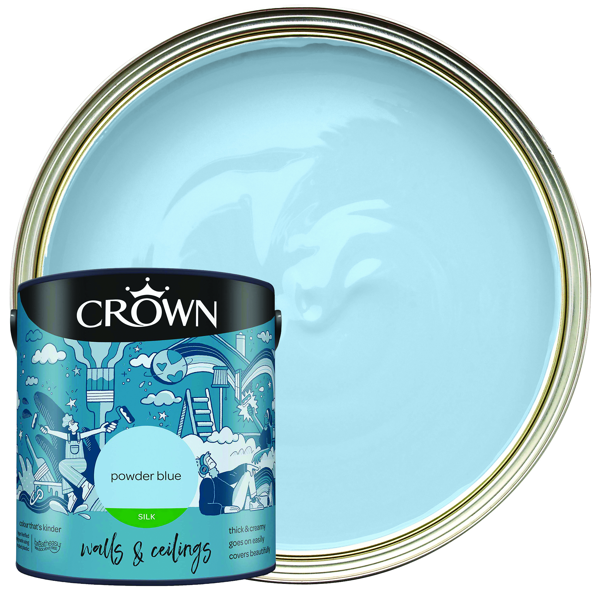 Image of Crown Silk Emulsion Paint - Powder Blue - 2.5L