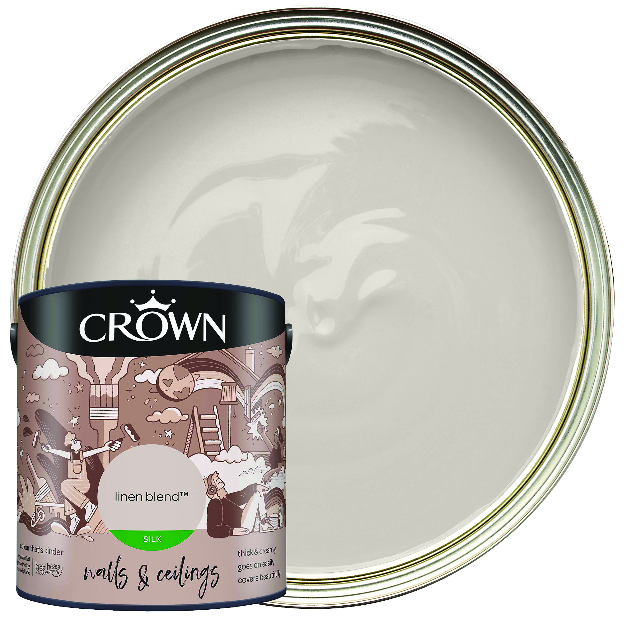 Image of Crown Silk Emulsion Paint - Linen Blend - 2.5L