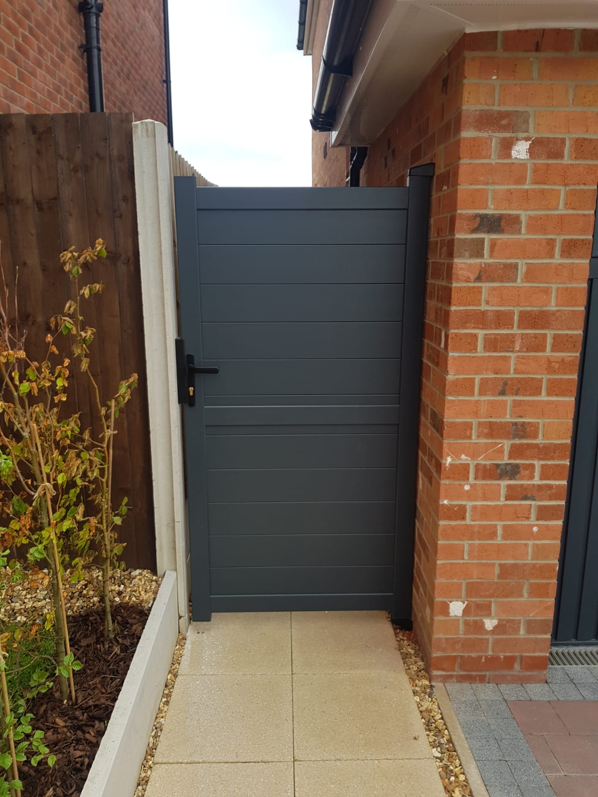 Readymade Anthracite Grey Aluminium Horizontal Pedestrian Gate - 900 x 1600mm