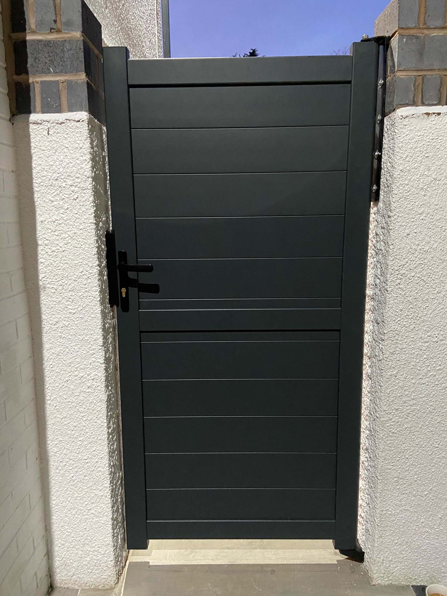 Image of Readymade Black Aluminium Horizontal Pedestrian Gate - 900 x 1800mm