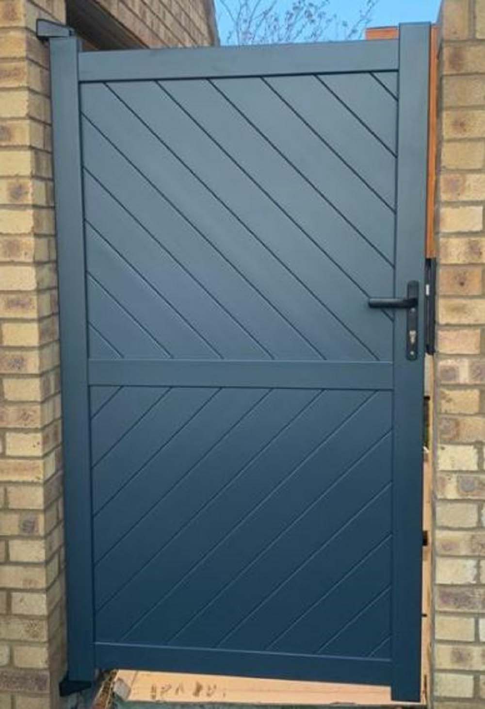 Image of Readymade Anthracite Grey Aluminium Diagonal Pedestrian Gate - 900 x 1600mm