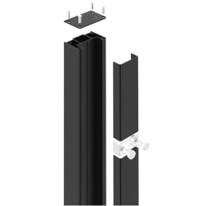 Readymade Black Aluminium Surface/Sunken Pedestrian Gate Post - 80 x 50 x 2000mm