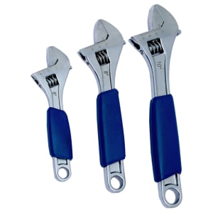 Wickes Adjustable Drop Forged Steel 3 Piece Wrench Set with Grips
