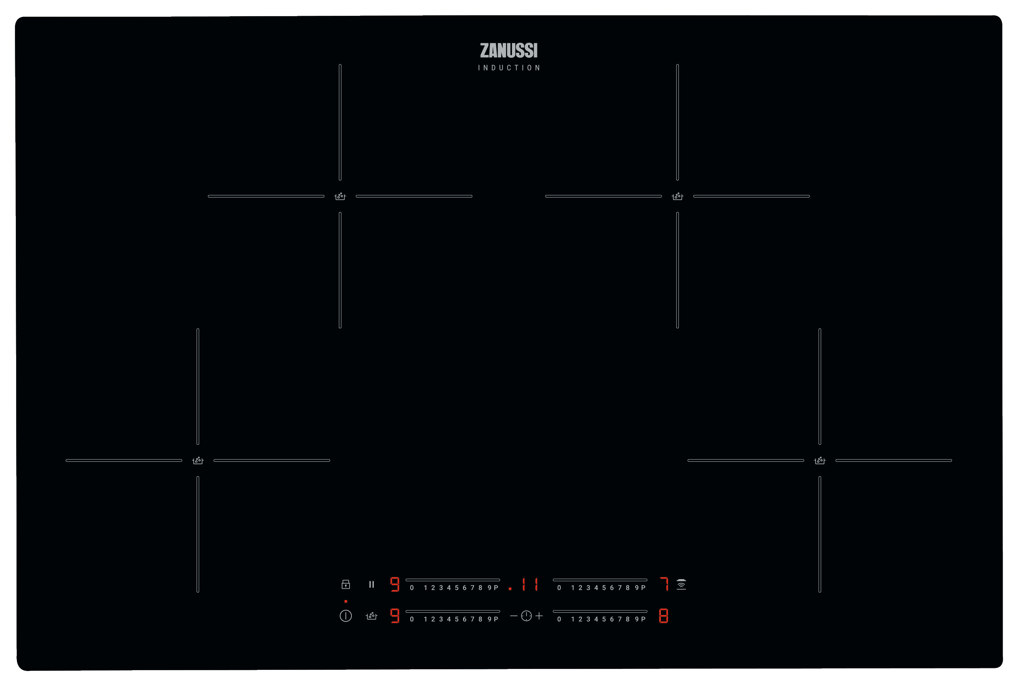 Zanussi ZIAN844K 80cm 4 Zone Boil Assist Induction Hob - Black