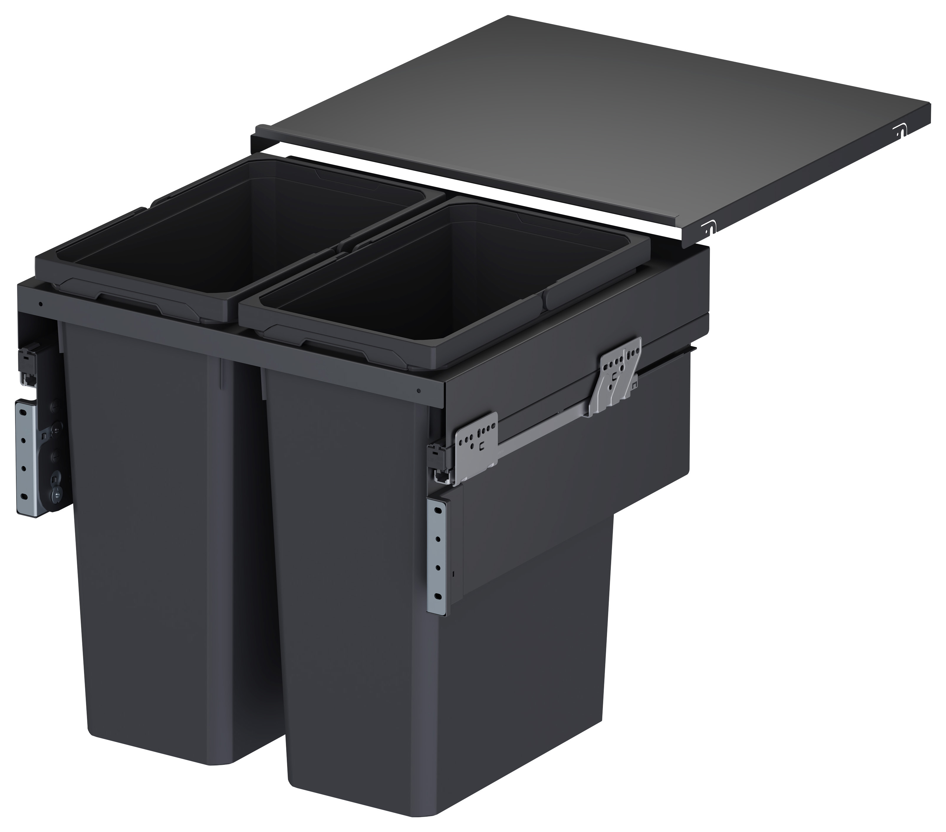 Envi Lava 600mm Pull Out Bin - 2 x 44L