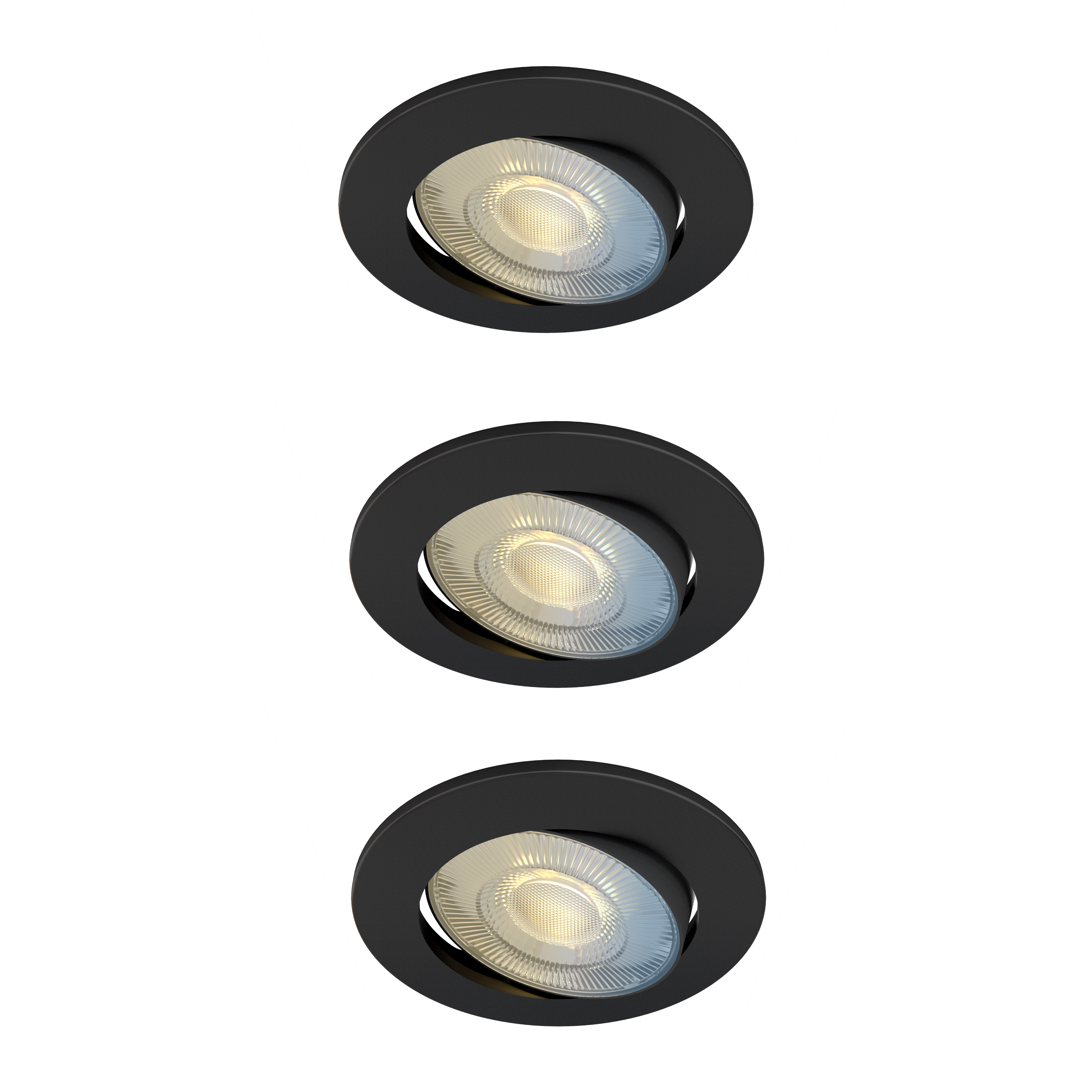 Image of Calex Smart 5W Adjustable Black LED Downlight - Pack of 3