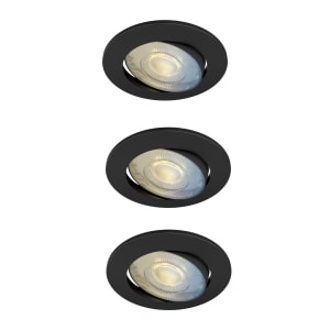 Calex Smart 5W Adjustable Black LED Downlight - Pack of 3