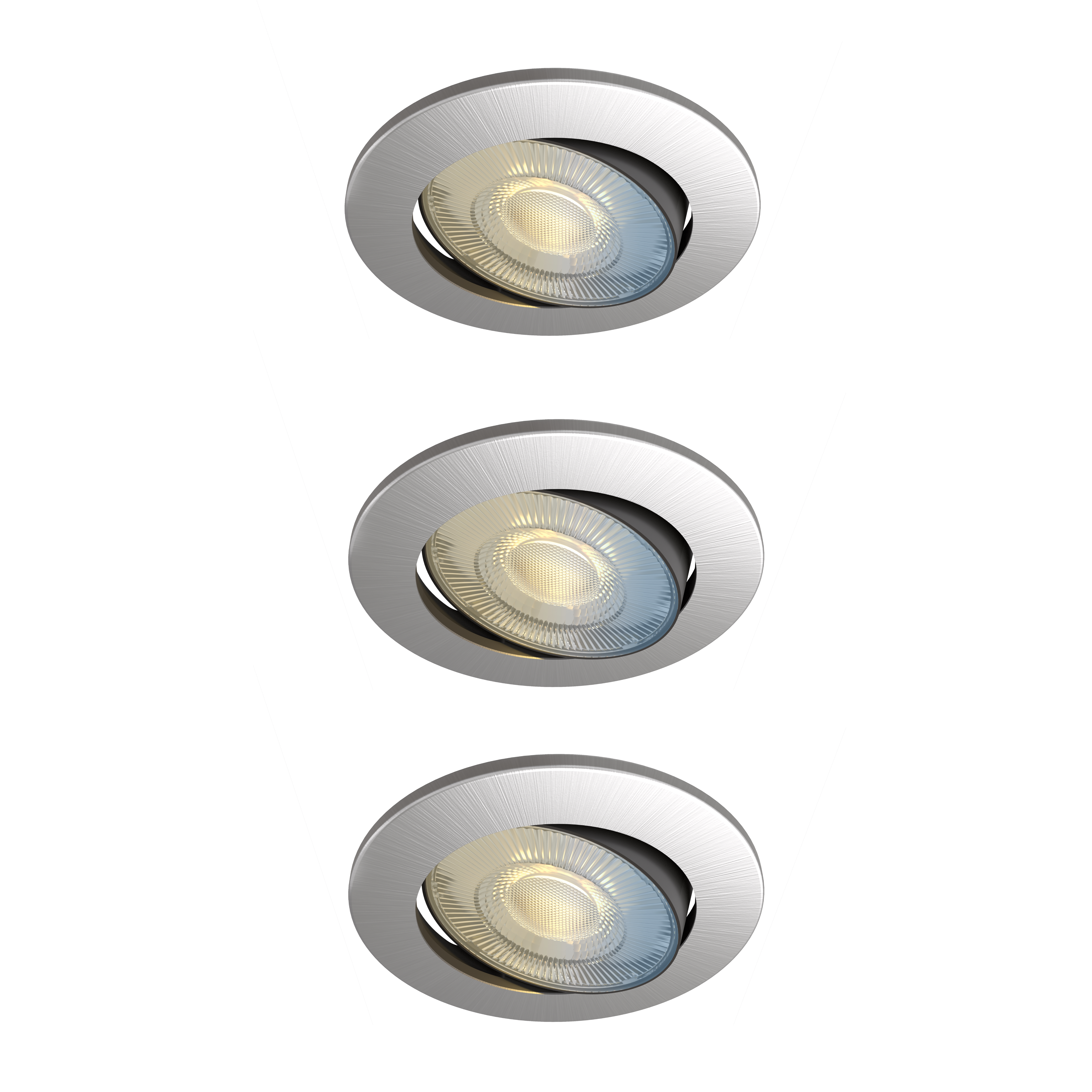 Image of Calex Smart 5W Adjustable Brushed Steel LED Downlight - Pack of 3